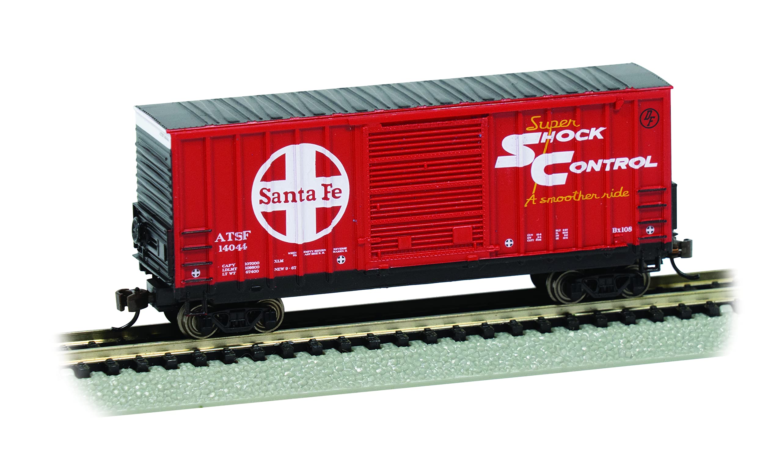 Bachmann Trains ATSF #14044 N Scale Hi-Cube Box Car Silver - Model Train Accessory for Railroad Layouts & Collectors
