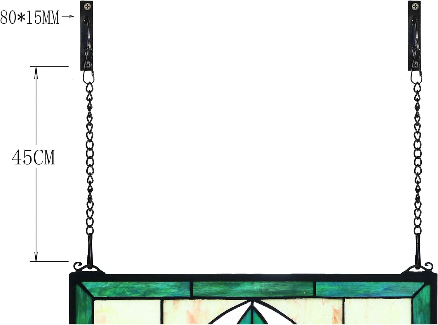 Yogoart Extra Large Horizontal Blue Victorian Stained Glass Window Panels (30
