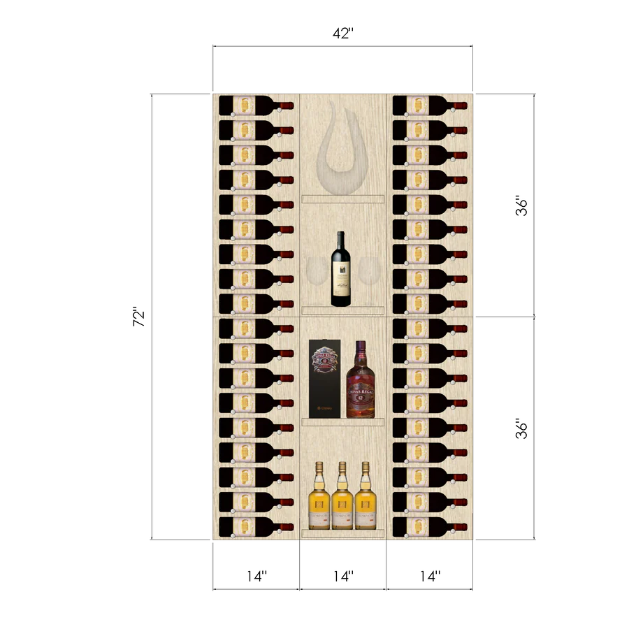 Blue Grouse THE WINE BAR VINdustry Wine Wall - Premium Wine Storage & Display Rack for Home Bars, Restaurants, and Wine Cellars