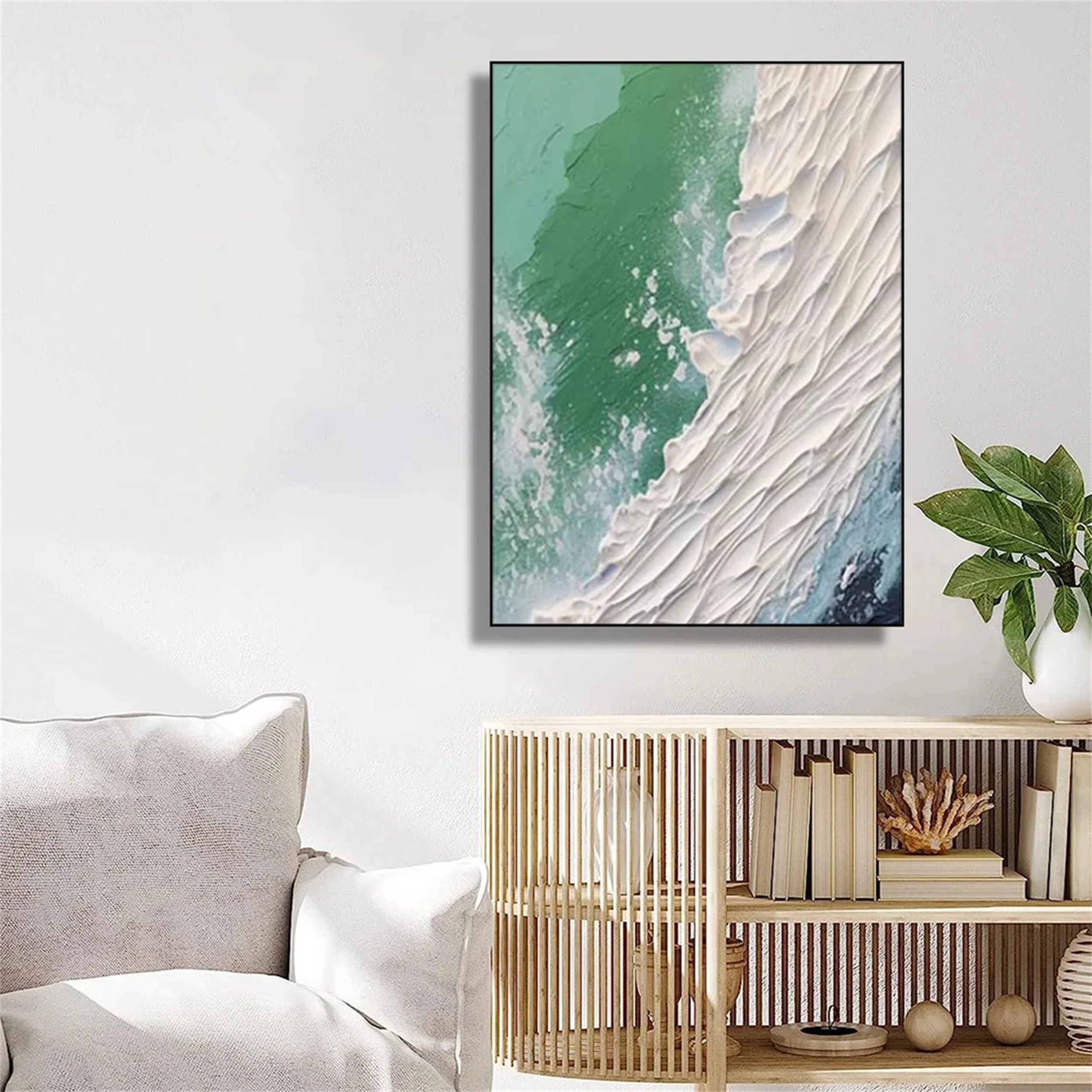 Ocean and Sky Painting #OS056 - Stunning Coastal Wall Art for Home & Office Decor | Perfect for Living Room, Bedroom, or Beach House