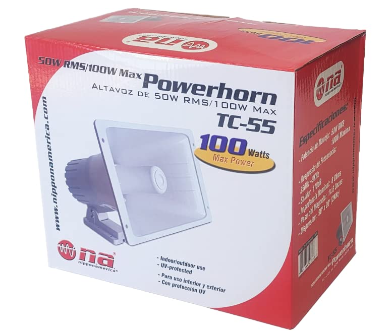 100W PA Power Horn Speaker with HiFi Amplifier & Power Supply - Indoor/Outdoor Use for Events, Parties, and Public Announcements