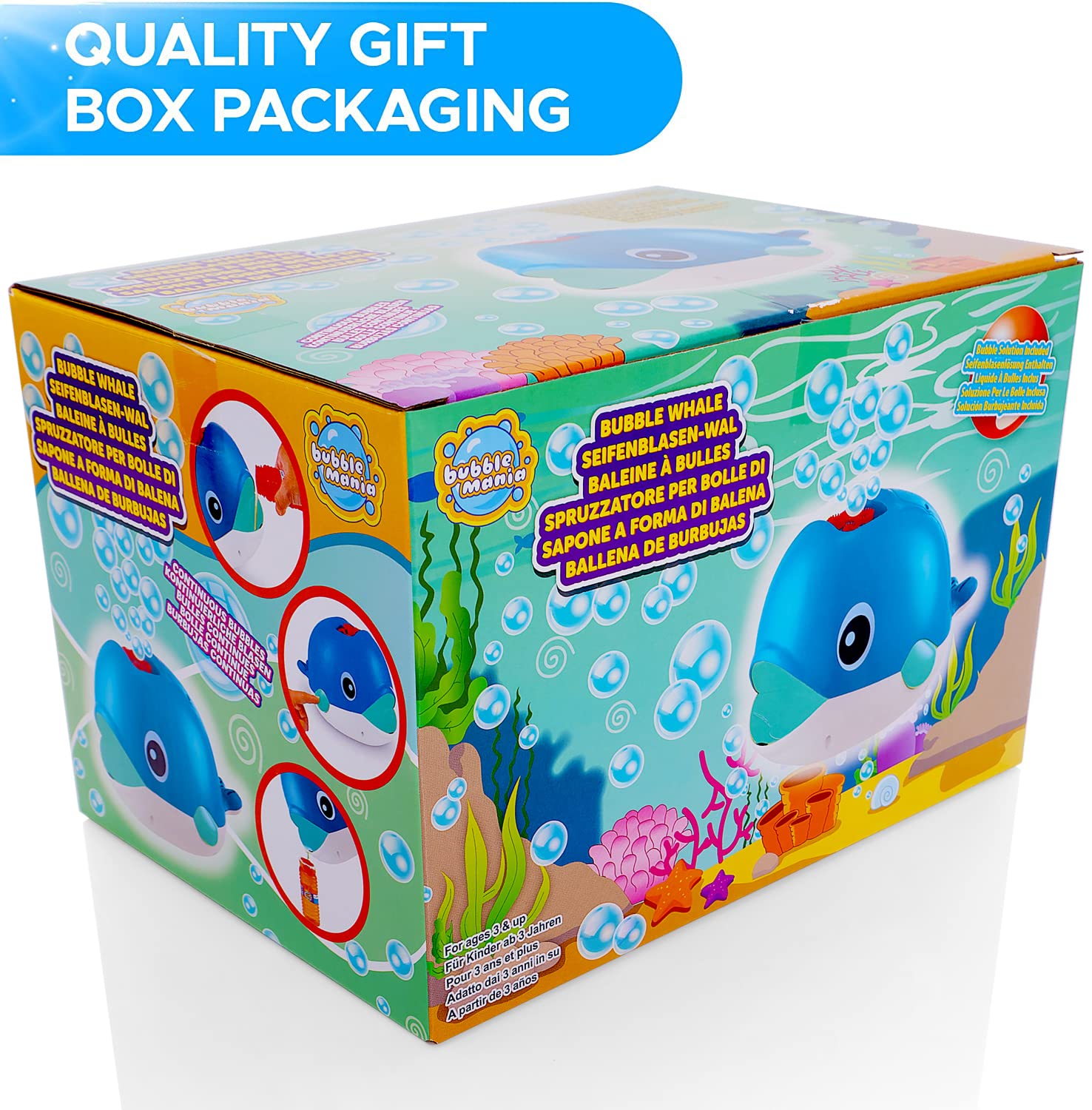 Whale Bubble Blower Machine for Kids - Automatic Bubble Maker with 500+ Bubbles per Minute - Outdoor Party & Backyard Play Toy for Toddlers & Children - Perfect for Birthday, Summer Fun, and Garden Activities