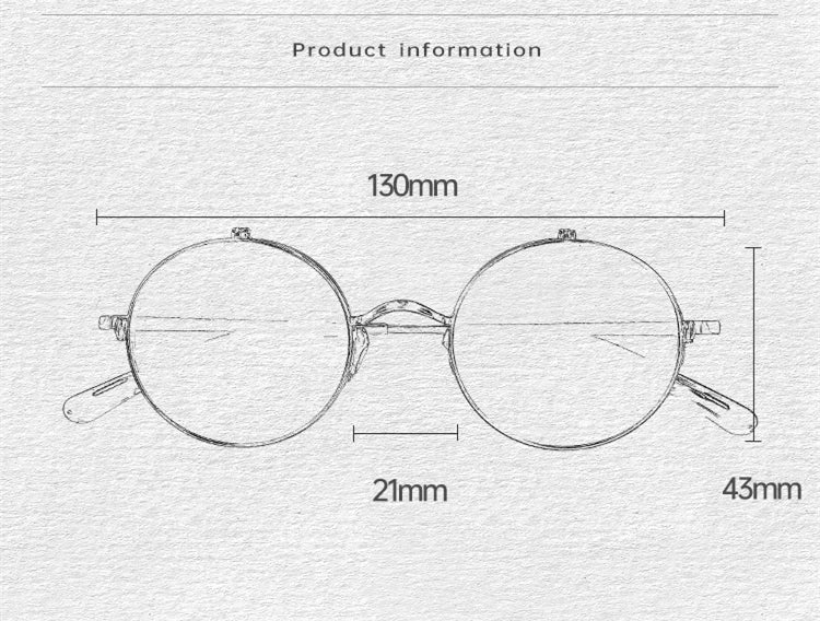 Unisex Black Titanium Semi-Rim Round Flip-Up Polarized Sunglasses K54 - Stylish & Durable for Driving, Outdoor Sports & Fashion