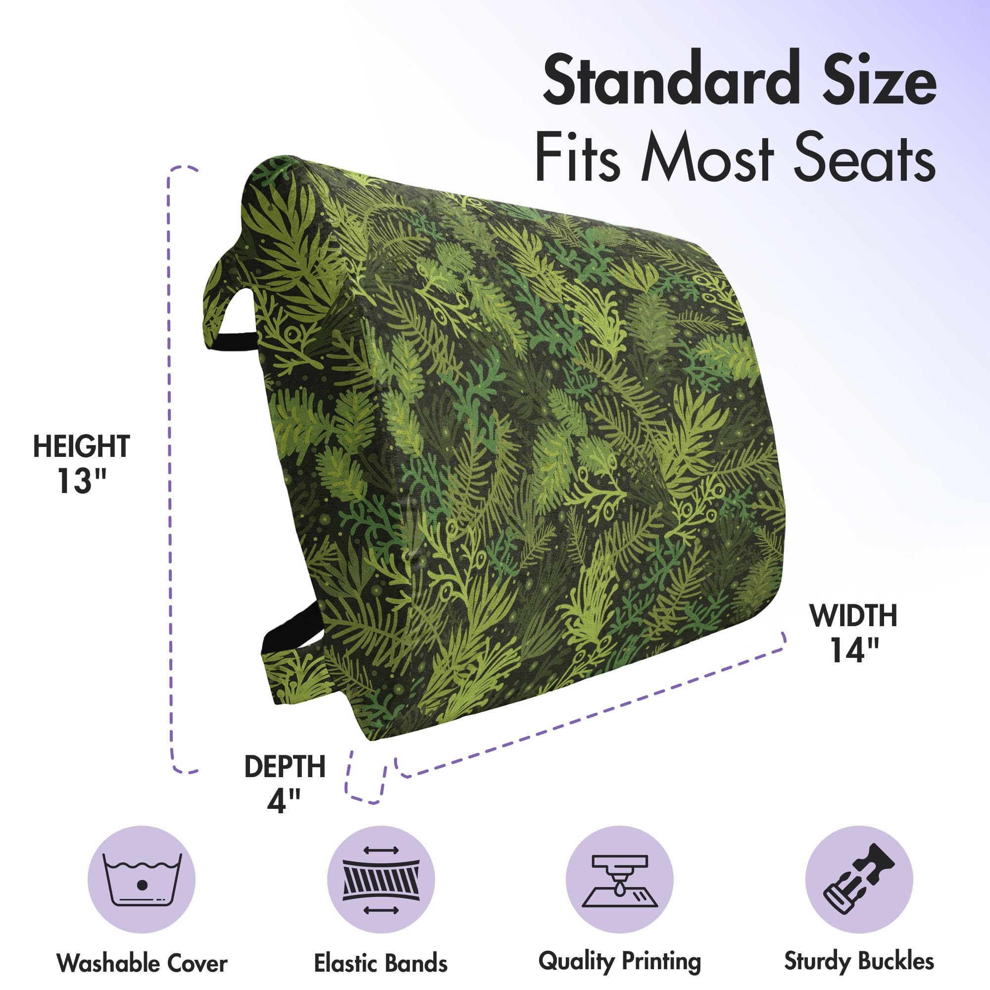 Ambesonne Sage Lumbar Support Pillow for Office Chair & Car Seat - 14