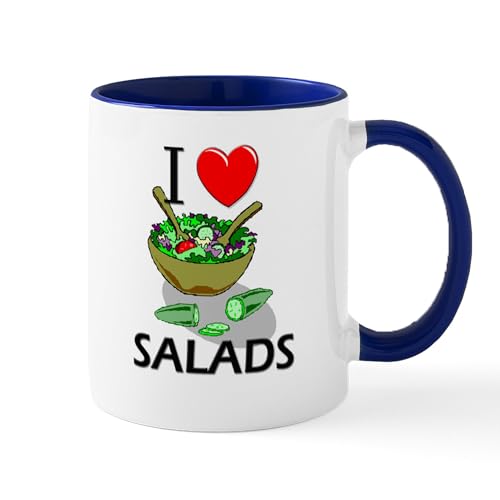 White/Navy Inside - I Love Salads Mug