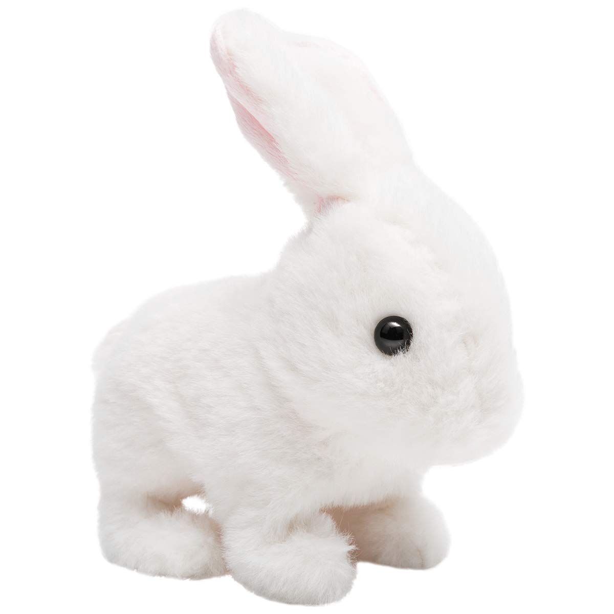 Soft Plush Rabbit Easter Electronic Interactive Toy - Jumping Bunny with Wiggle Ears & Moving Mouth - 7 Inch White Stuffed Animal Gift for Kids - Perfect for Easter Baskets, Birthday Presents & Toddler Playtime
