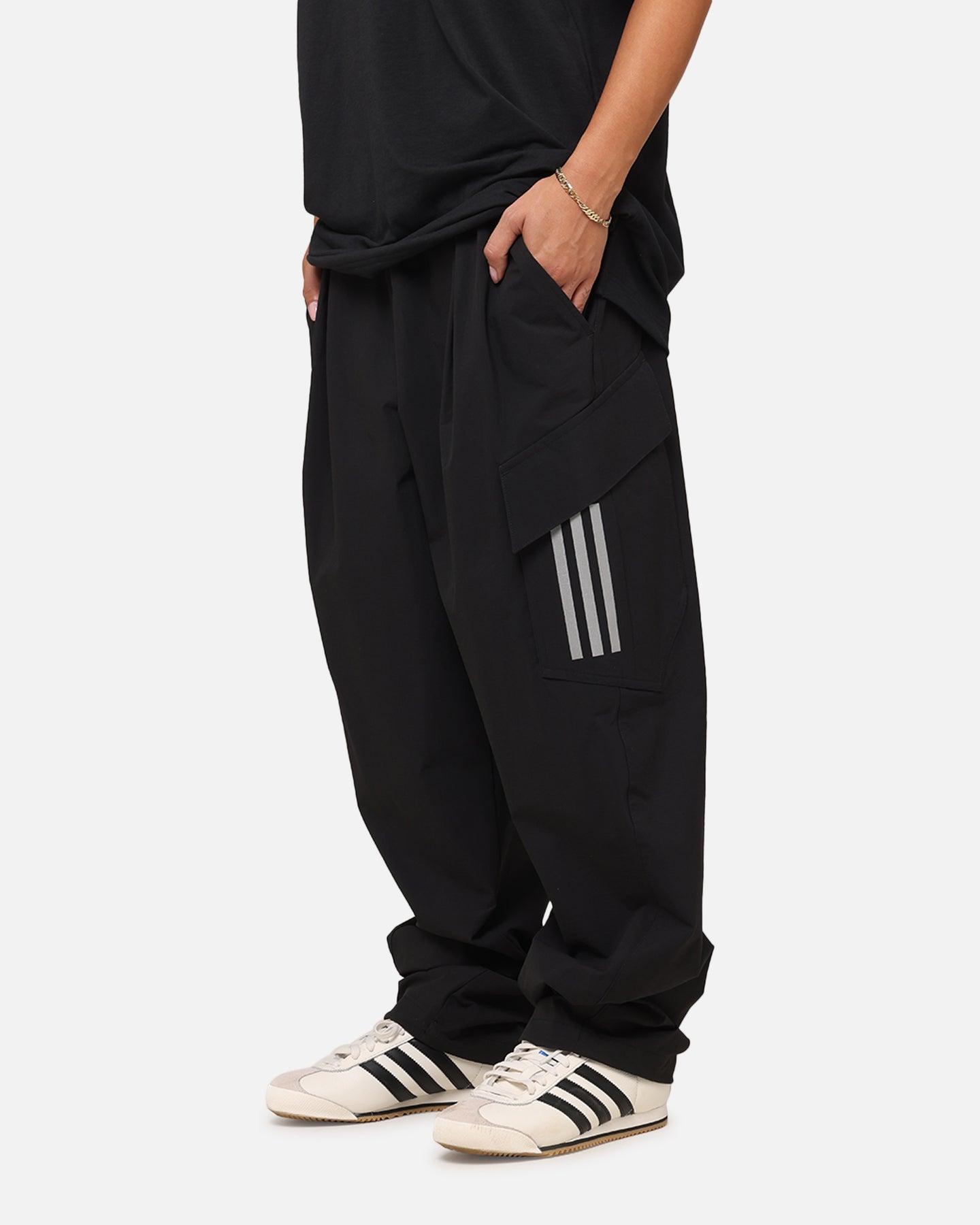 Adidas x Mercedes AMG PETRONAS F1 2025 Mechanics Joggers - Black & White Athletic Pants for Running, Training & Casual Wear