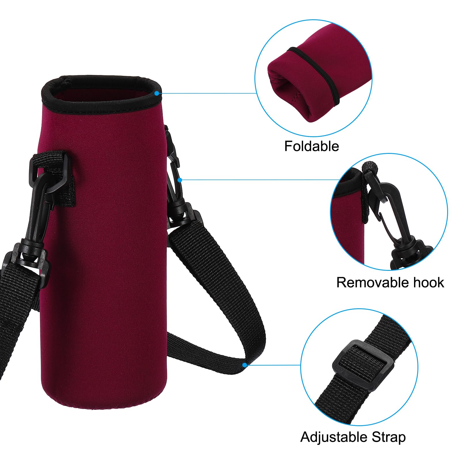 **PATIKIL Insulated Water Bottle Sling Bag - Adjustable Neoprene Bottle Holder with Shoulder Strap for Hiking, Gym & Travel**
