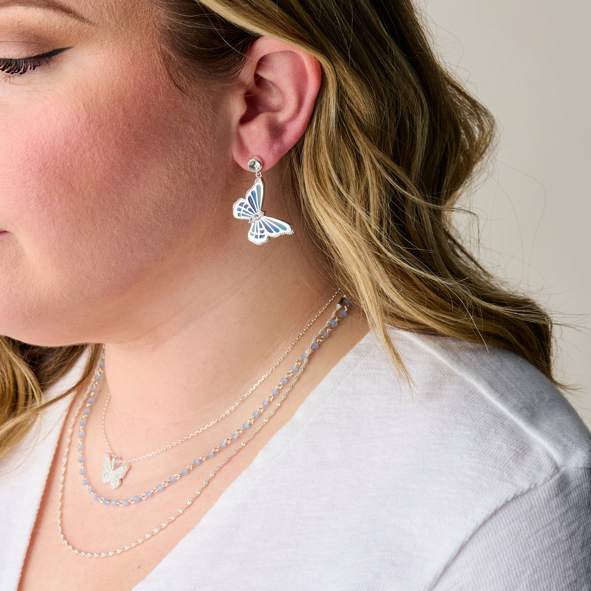 Butterfly Crystal Drop Earrings for Women - Elegant Dangle Earrings with Sparkling Rhinestones - Perfect for Parties, Weddings & Special Occasions