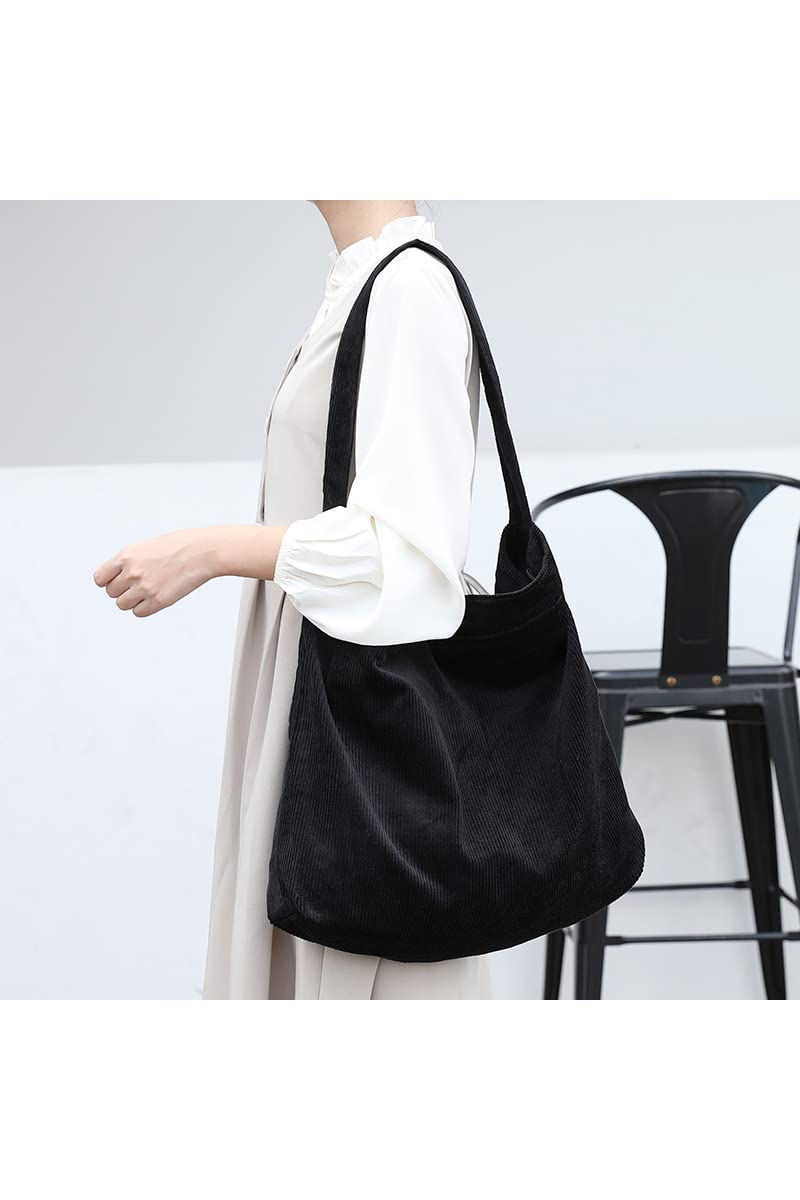 Stylish Women's Corduroy Tote Bag - Large Capacity Shoulder Bag for School, Work, Shopping & Travel | Casual Hobo Handbag for Everyday Use