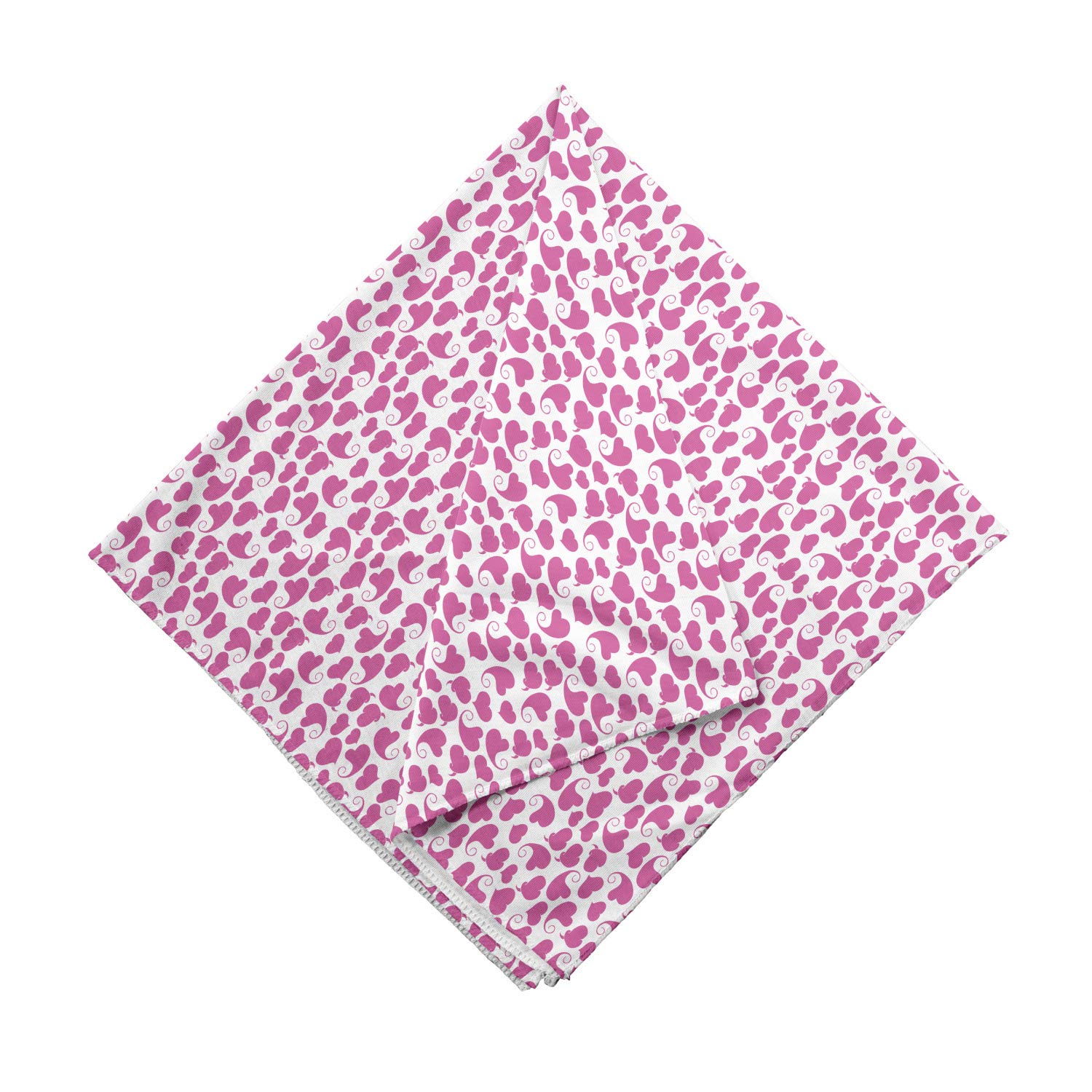 Ambesonne Love Bandana - Swirling Tailed Hearts Pattern Unisex Head & Neck Scarf for Men & Women | Perfect for Outdoor Activities, Concerts, and Fashion Accessories
