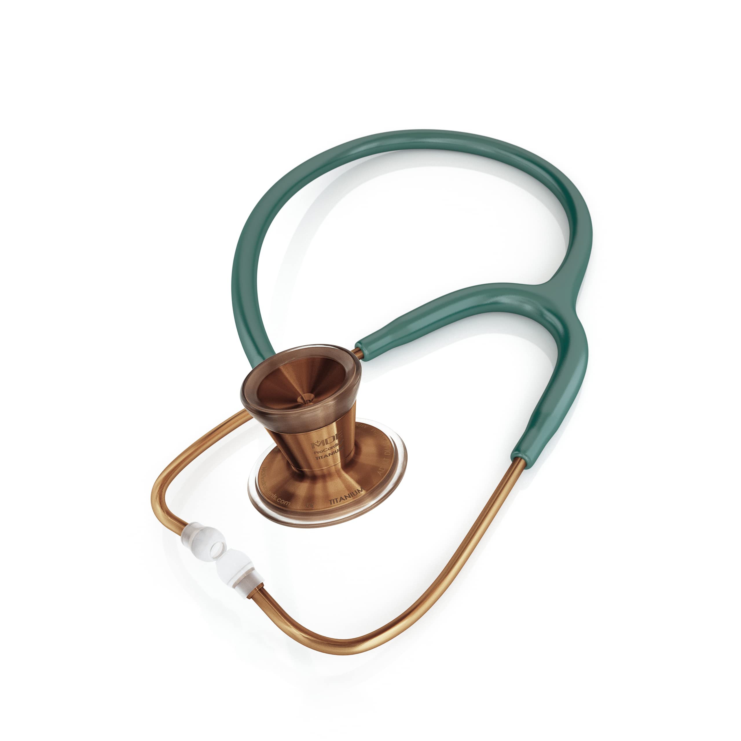 MDF Cyprium ProCardial Cardiology Stethoscope - Lightweight Titanium Dual Head Stethoscope for Adults with Emerald Green Tube & Cyprium Chestpiece (MDF797TCP21) - Perfect for Doctors, Nurses & Medical Professionals