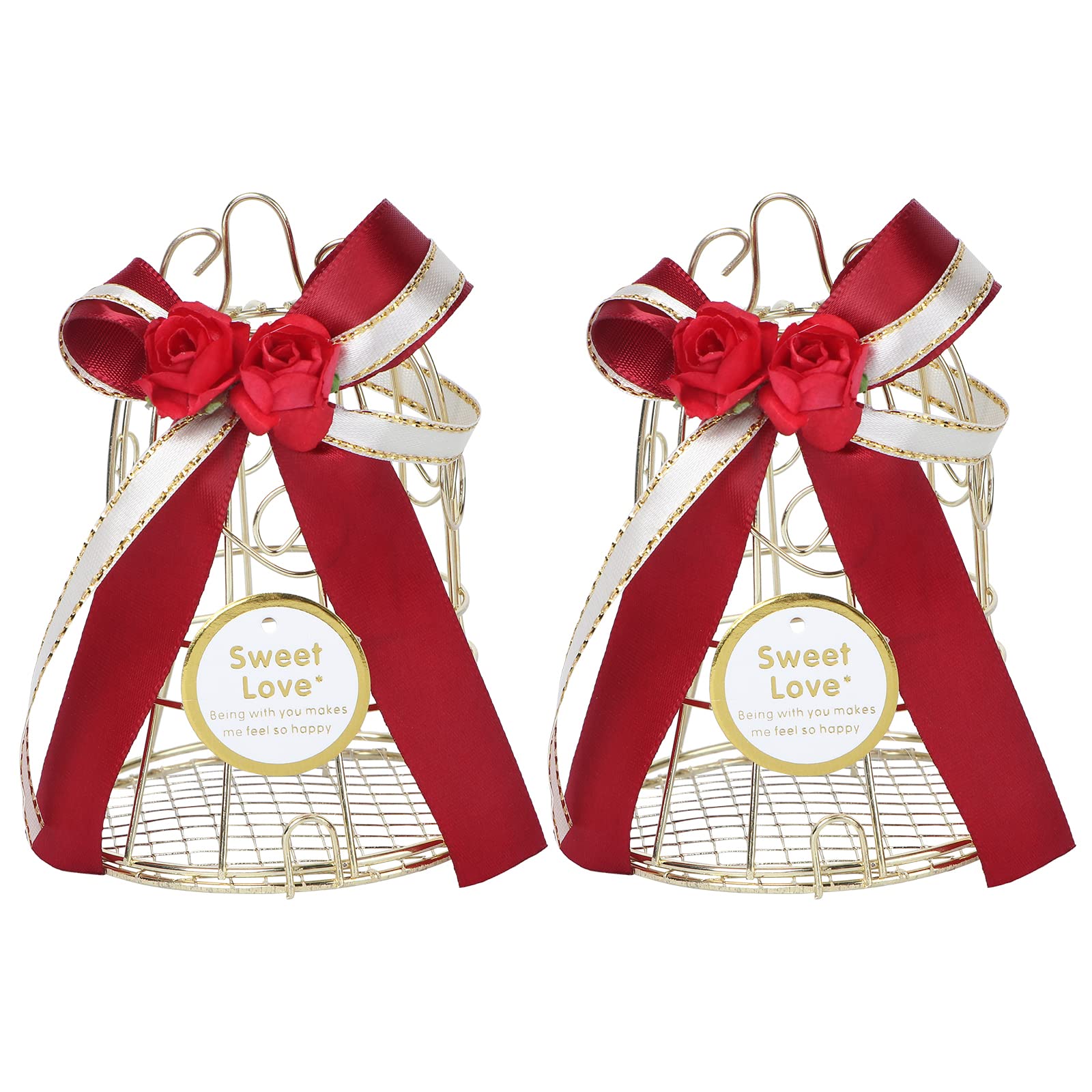DOITOOL 2-Piece Wedding Candy Box Set - Elegant Bird Cage Shaped Candy Storage & Gift Wrapping Box for Weddings, Bridal Showers, and Party Favors