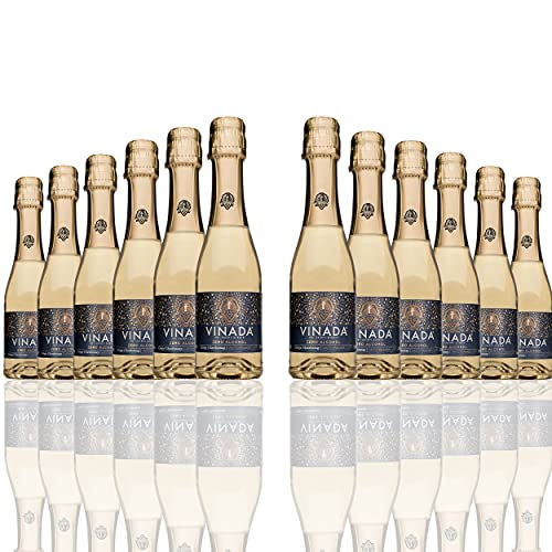 VINADA Crispy Chardonnay Mini - Alcohol Free Wine - 200ml (12 Pack) - Perfect for Parties, Gifts & Sober Celebrations