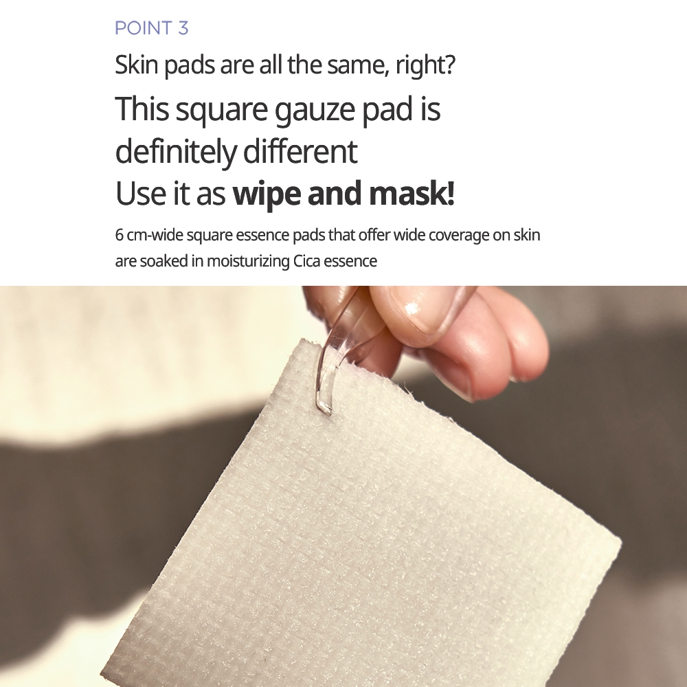 DERMATORY Hypoallergenic Cica Rescue Gauze Pads - 80 Count | Soothing First Aid for Sensitive Skin | Perfect for Wound Care, Acne Treatment & Post-Procedure Healing