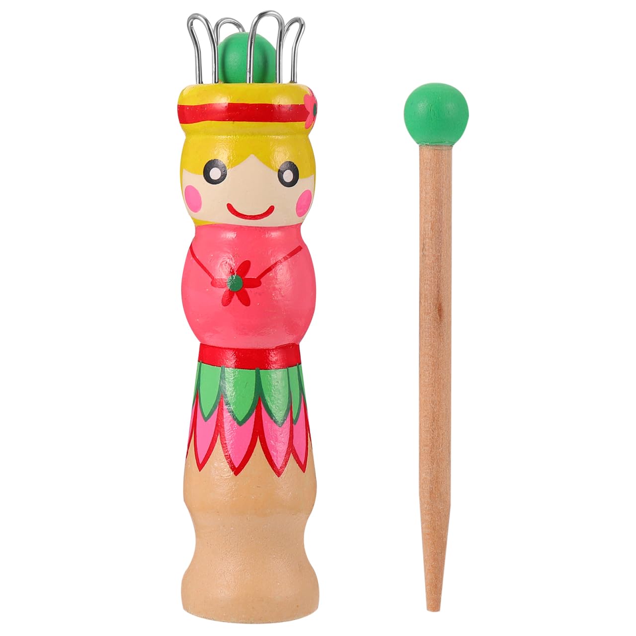 Wooden French Knitter Spool with Needle - Handmade Knitting Tool for Yarn Crafts, DIY Doll Making & Creative Projects - Perfect for Beginners & Knitting Enthusiasts