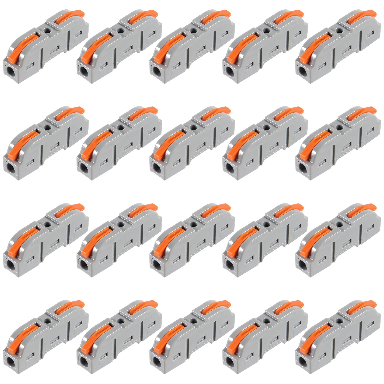 20pcs Lever Wire Connectors - 1 to 1 Inline Electrical Quick Connect Splice Terminals (SPL-1) for Home Wiring, DIY Electrical Projects & Appliance Repairs - Secure & Easy-to-Use Lever Nuts Connectors