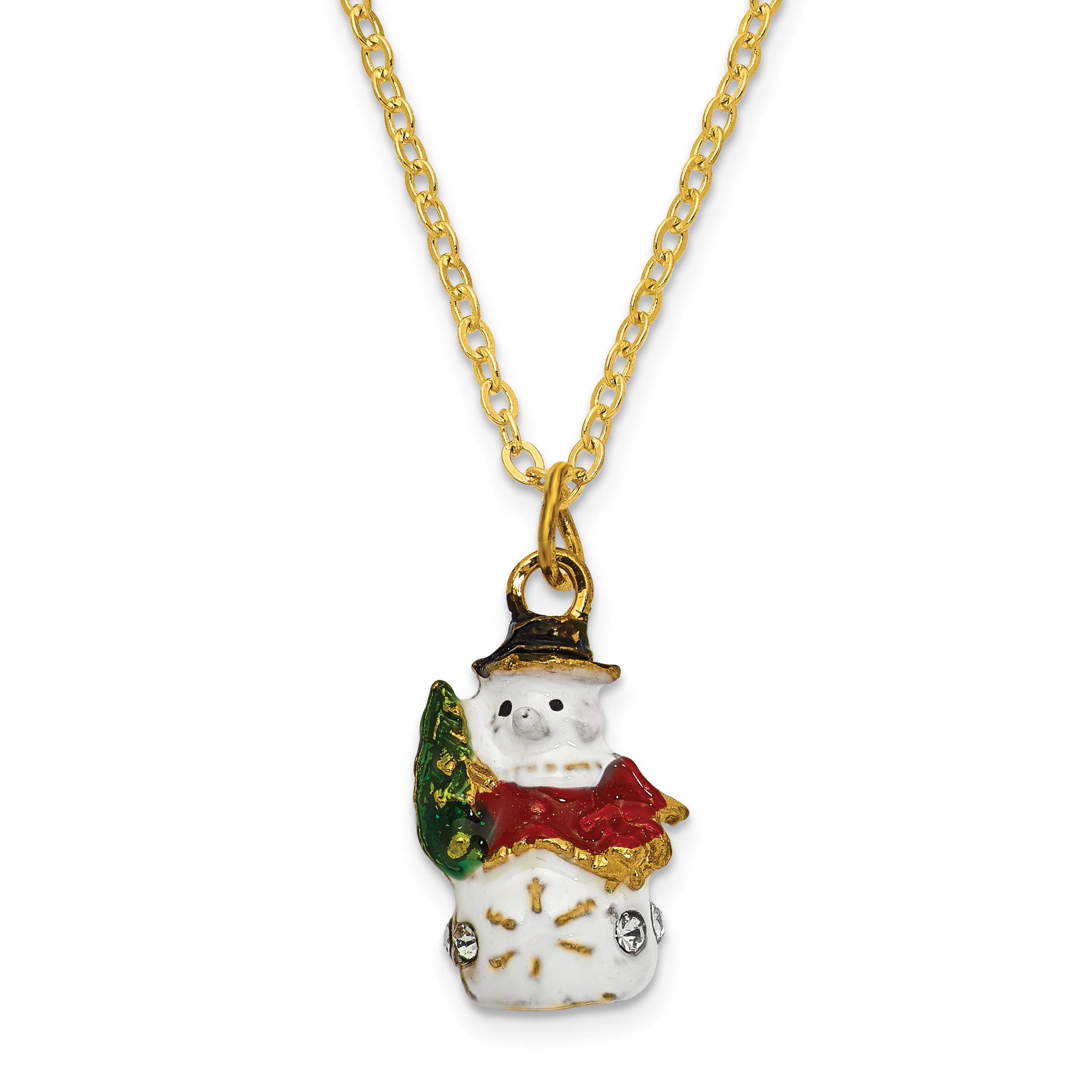 Bejeweled Jolly Snowman Trinket Box - Christmas Decorative Jewelry Storage for Holiday Gifts & Home Decor