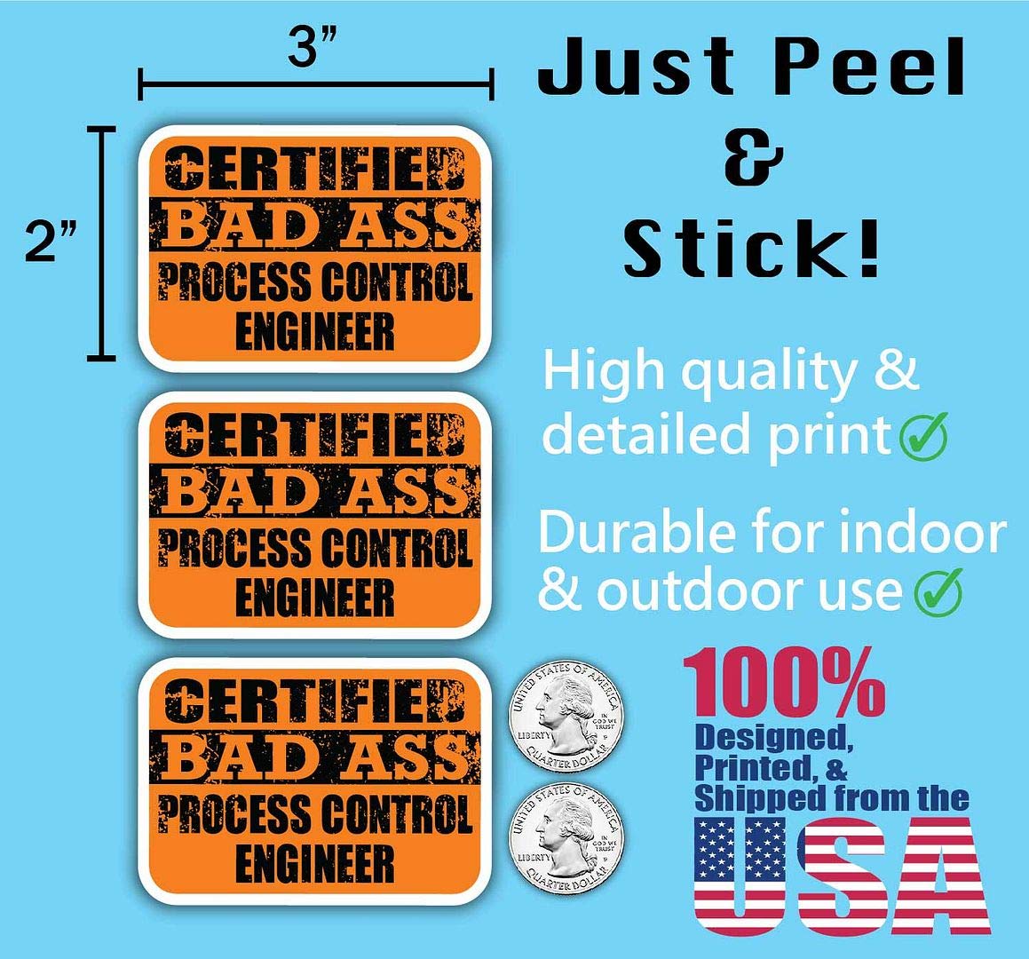 Certified Process Control Engineer Stickers - 3M Vinyl Decal for Laptops, Cars & Work Gear