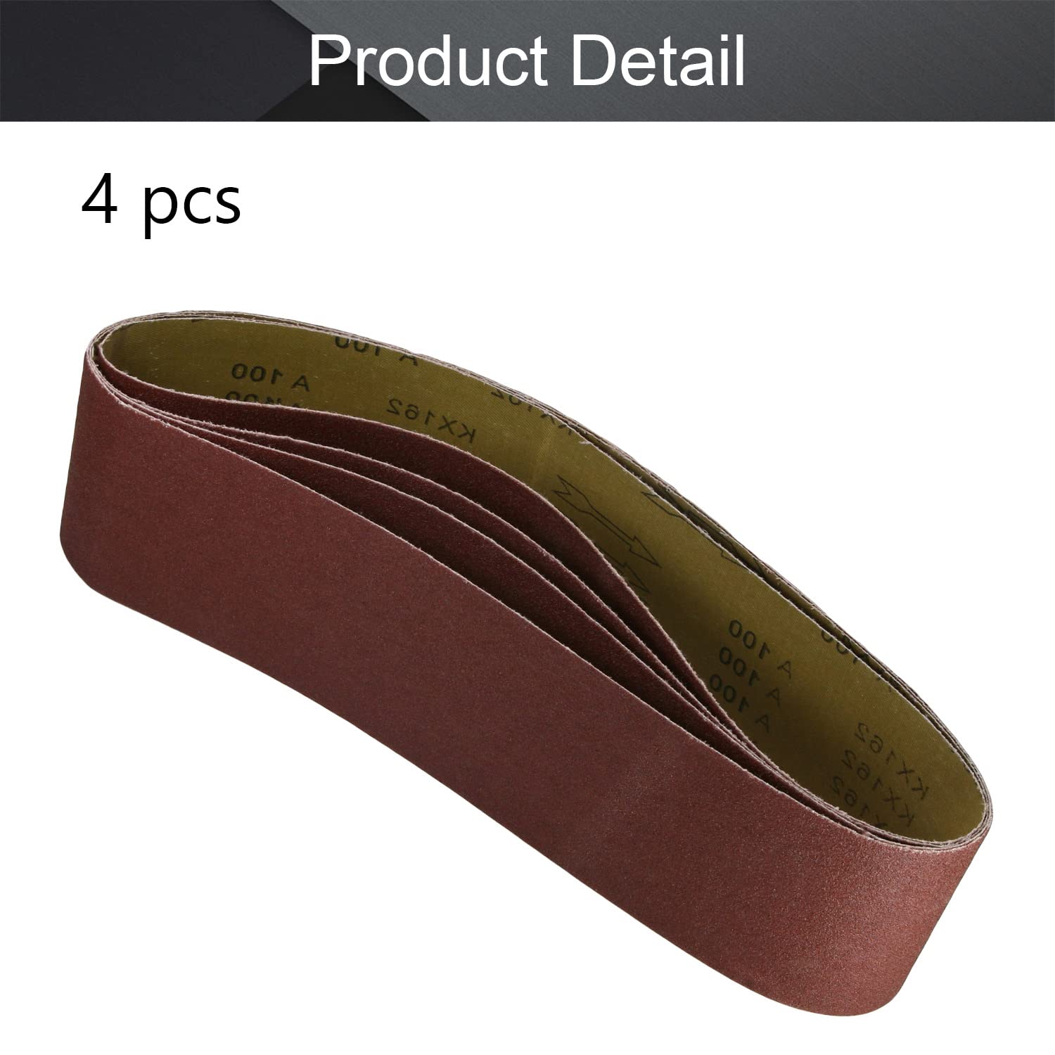 Utoolmart 3.9x36 Inch 100 Grit Aluminum Oxide Sanding Belts - 4 Pack for Wood Finishing, Metal Polishing & Drywall Sanding | Compatible with Portable Belt Sanders & Sharpening Tools | Durable Abrasive Paper for DIY Projects & Professional Use