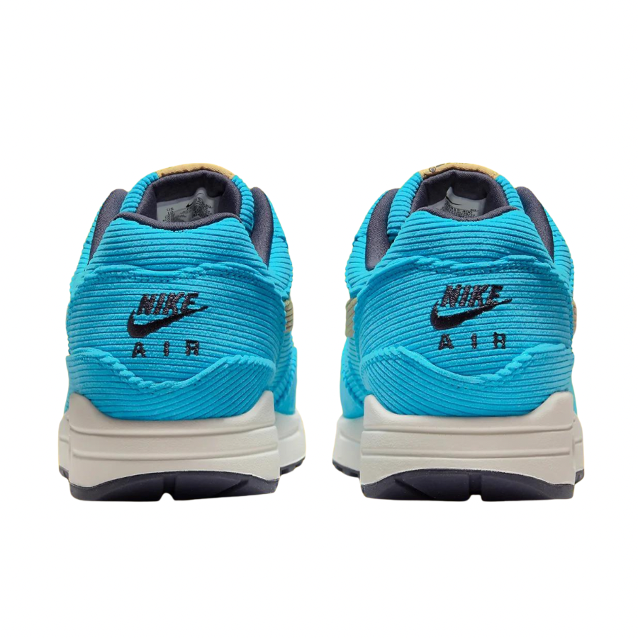 Nike Air Max 1 Corduroy Sneakers in Baltic Blue & Sesame - Retro Running Shoes for Men & Women | Perfect for Casual Wear, Gym & Street Style