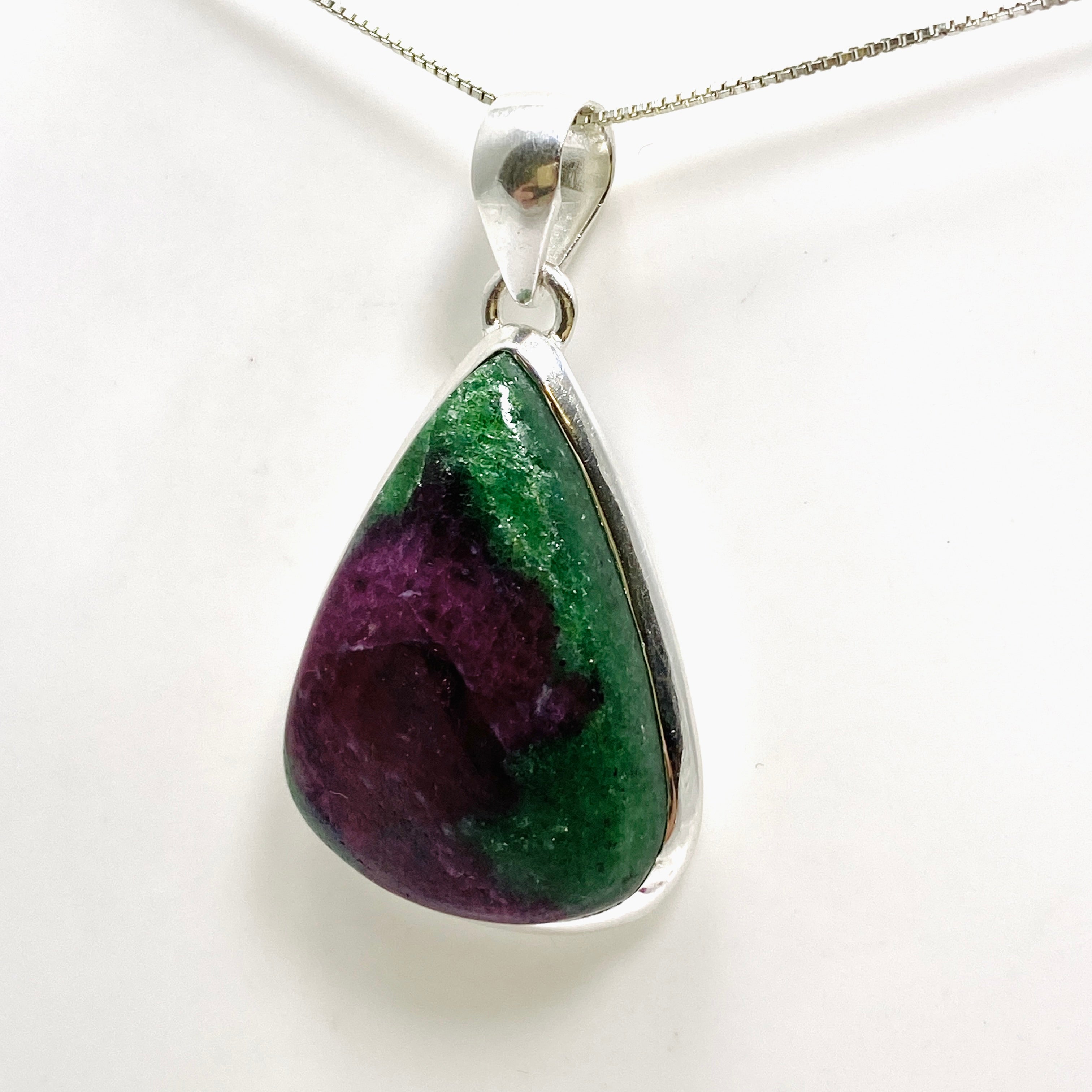 Natural Ruby Zoisite Teardrop Cabochon Pendant - 10mm Healing Crystal Jewelry for Meditation & Energy Work | Handmade Gemstone Necklace for Spiritual Healing & Chakra Balancing