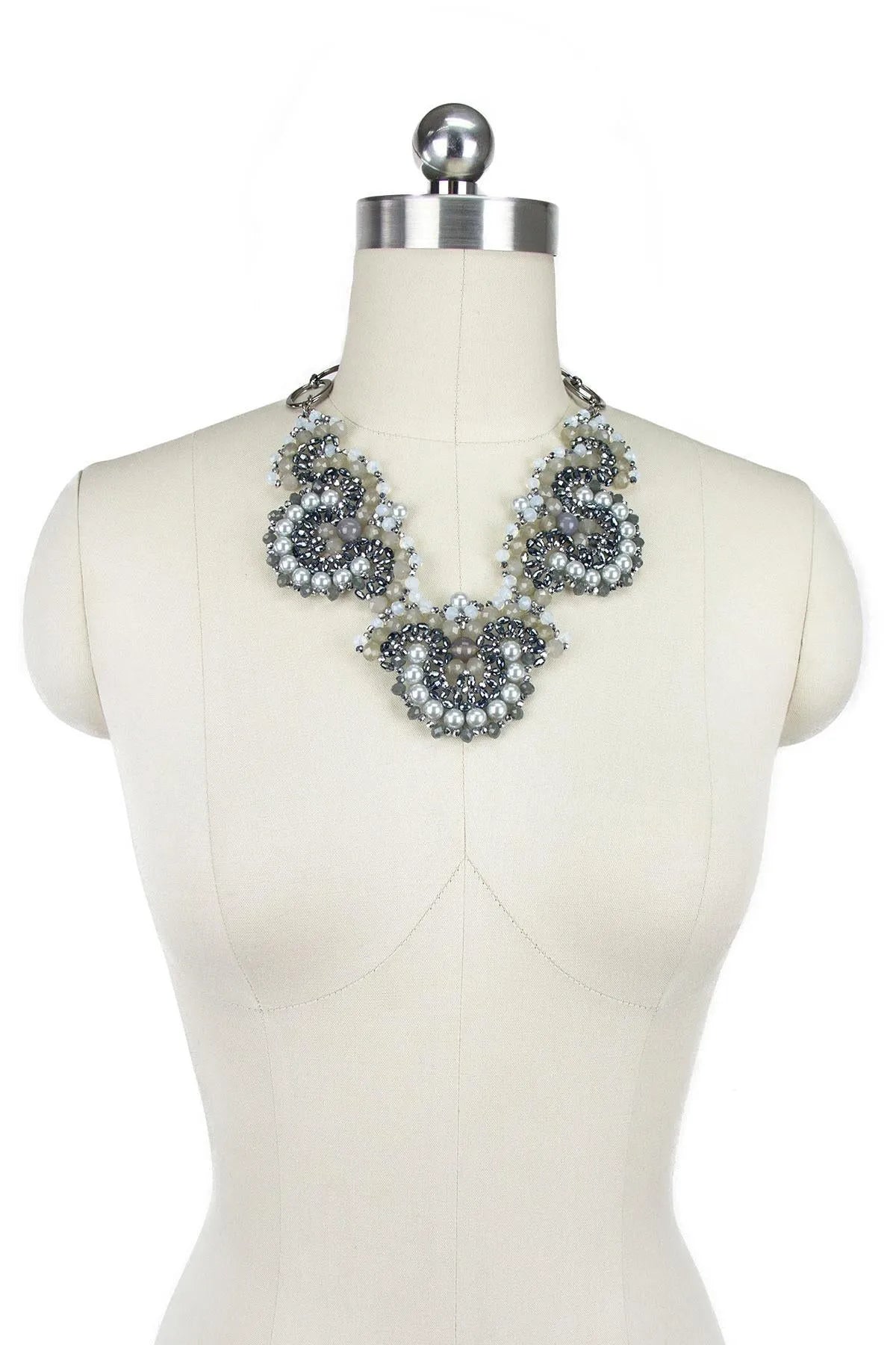 Elegant Beaded Pearl Chunky Statement Necklace for Women - Perfect for Weddings, Parties & Special Occasions