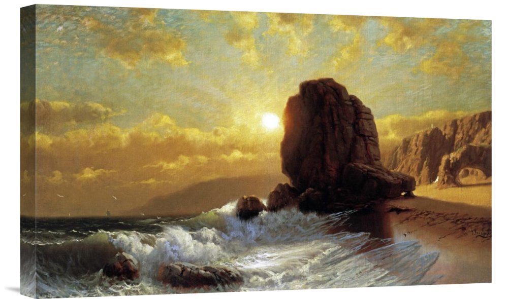 James Fairman Sunlight On The Coast Canvas Wall Art Print - Gallery Wrapped Giclee Reproduction - Perfect for Living Room, Bedroom & Office Decor