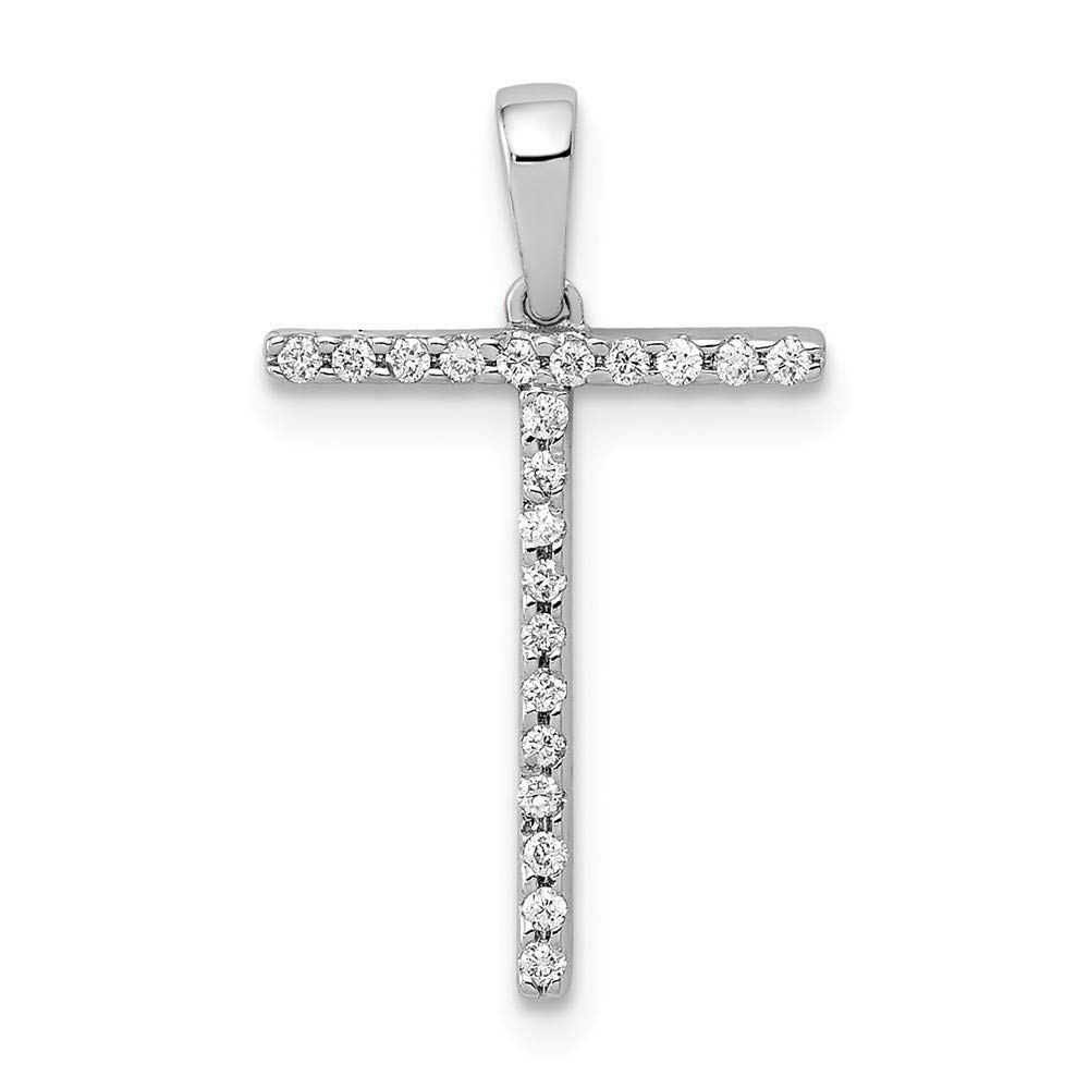 14K White Gold Diamond Letter Name Monogram Initial Pendant Necklace - Personalized Jewelry Gift for Women, Mom, Wife - Choose Initials A-Z (Perfect for Birthdays, Anniversaries & Special Occasions)