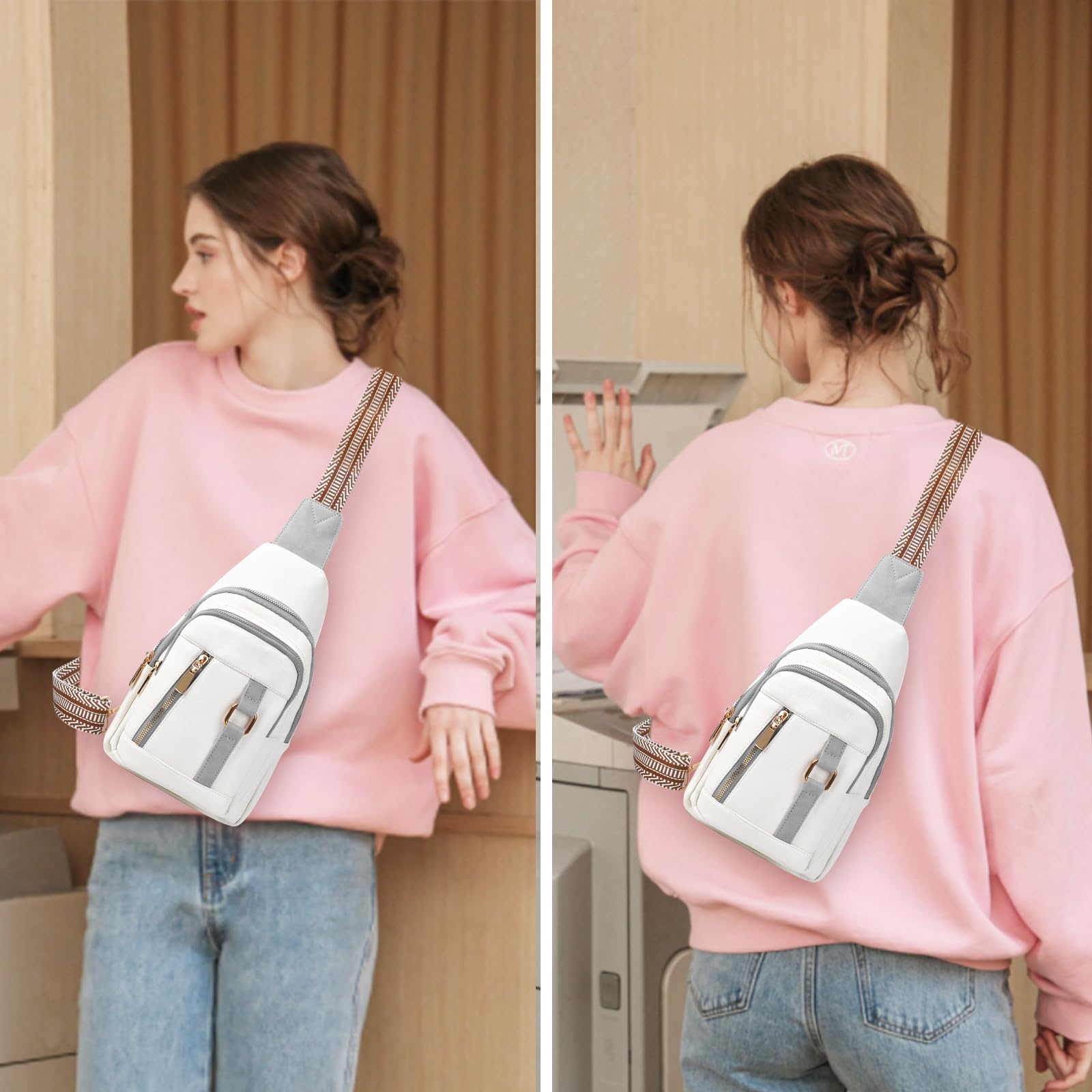 Stylish Women's Crossbody Bags - Genuine Leather Sling Bag for Travel, Work & Daily Use | Perfect Mother's Day, Birthday Gift for Mom & Wife | Compact Fanny Pack with Adjustable Strap