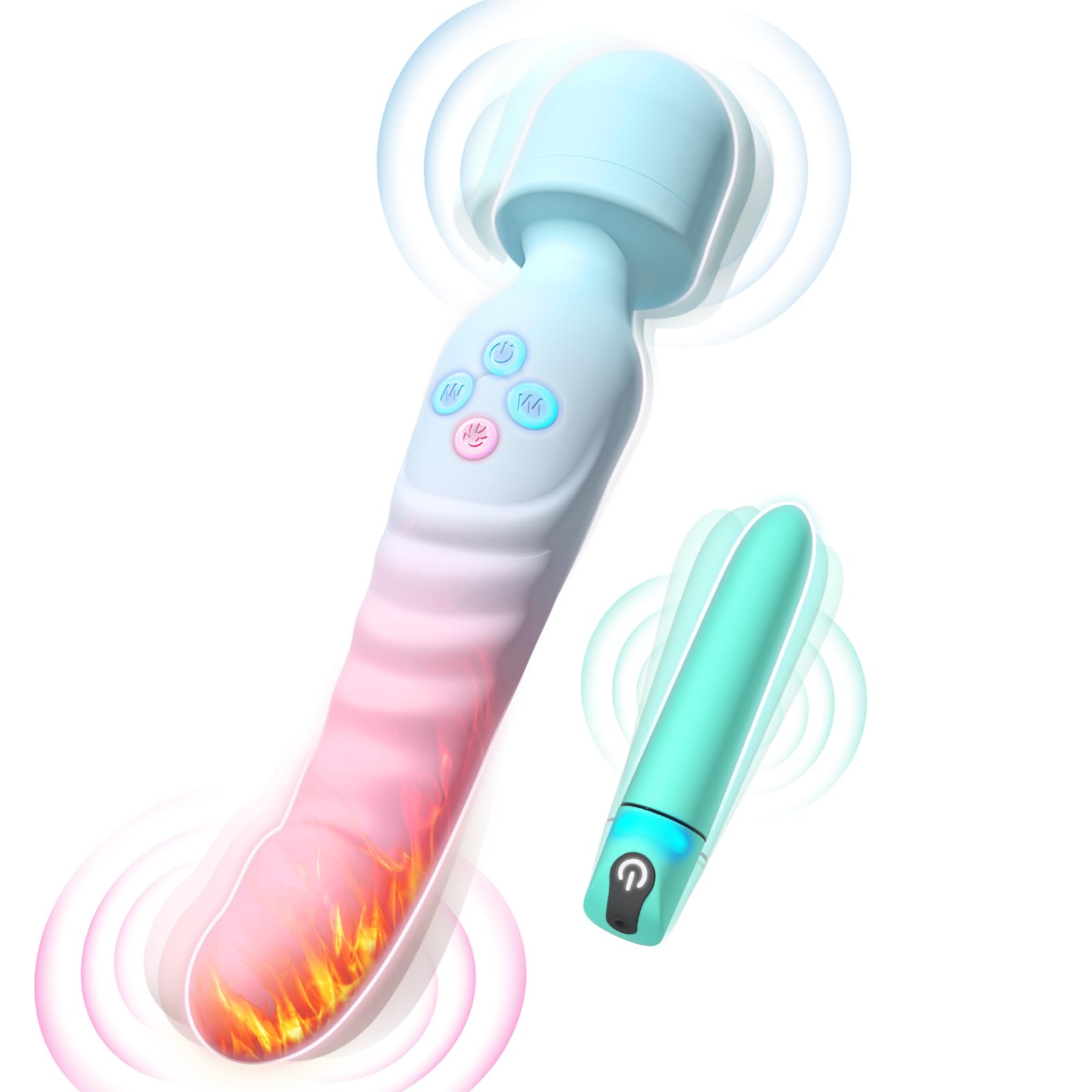 G Spot Vibrator Wand & Bullet Vibrator Set - 7 Speed Waterproof Rechargeable Clitoral Stimulator for Women, Couples & Solo Play - Perfect for Bedroom Fun, Romantic Nights & Self-Care Moments