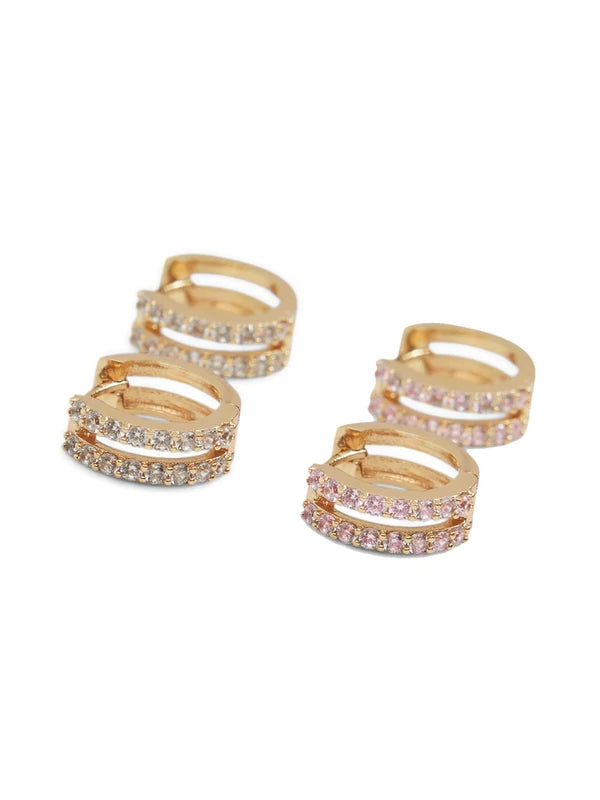 Beyla 2 Pack Pink Earrings for Women - Trendy Stud & Hoop Set - Perfect for Parties, Dating & Everyday Wear