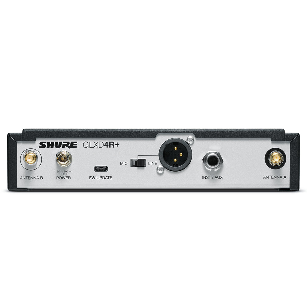 Shure GLXD14R+ Professional Rackmount Wireless Microphone System with E Mic Fitness Headset - Ideal for Live Performances, Gym Training & Studio Recording