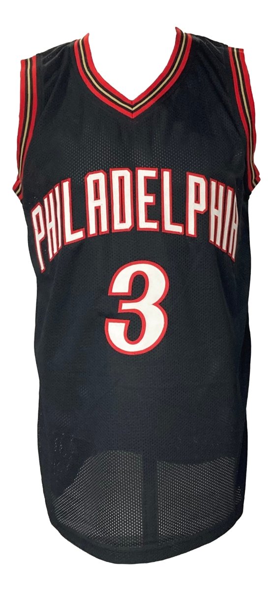 Allen Iverson Autographed Black Pro Style Basketball Jersey - JSA Certified - Perfect for Collectors, Fans, and Sports Memorabilia Displays