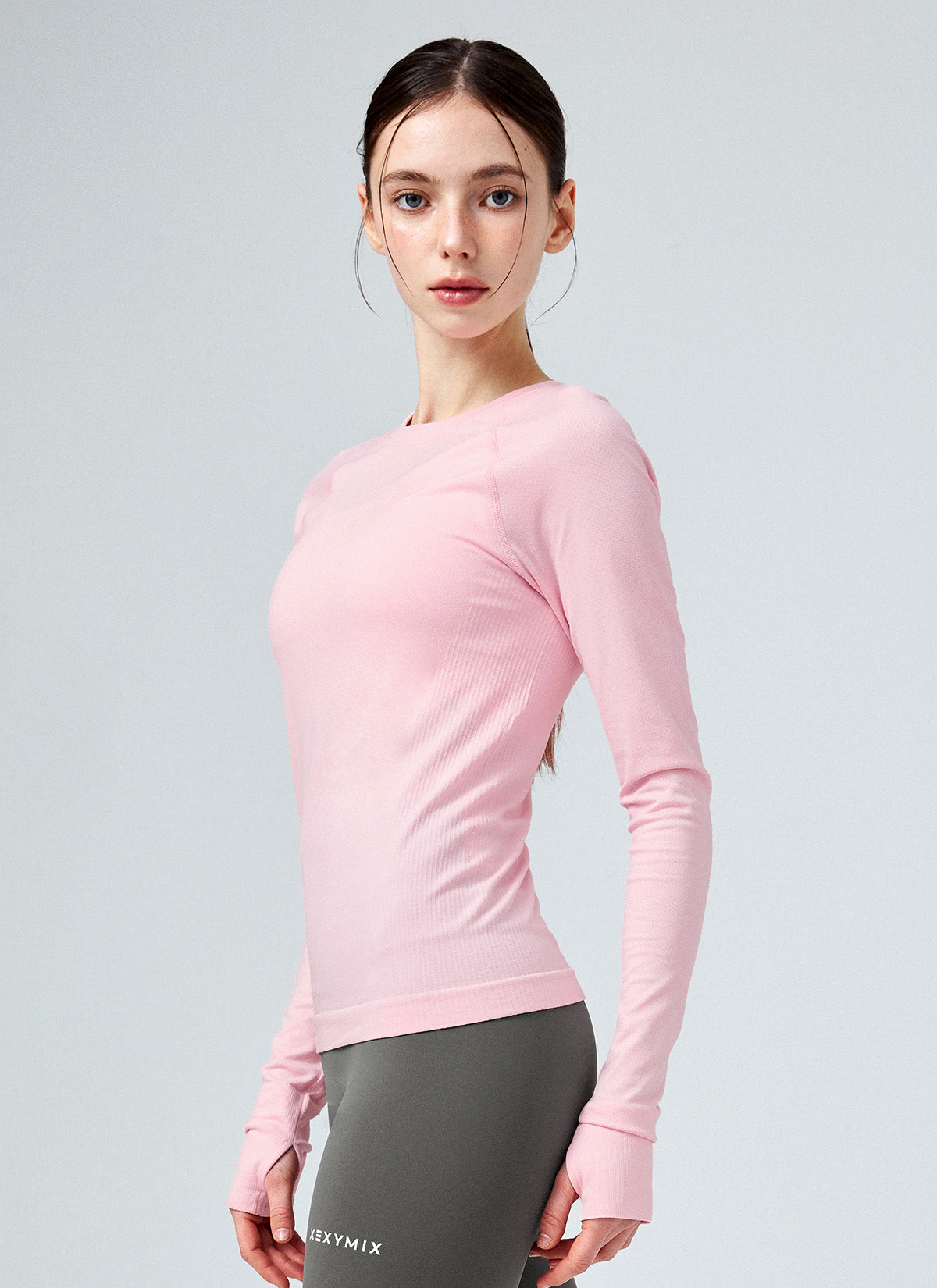 Breathable Mesh Seamless Long Sleeve Top with Finger Holes - Perfect for Yoga, Running & Workout