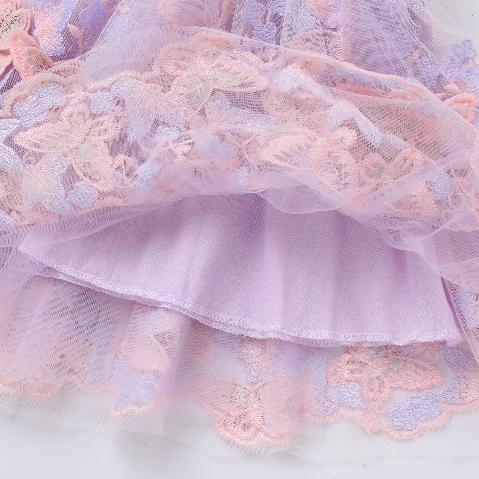 ODASDO Toddler Girls Butterfly Princess Dress - Sleeveless Mesh Tulle Tutu with Embroidery | Perfect for Birthday Parties, Pageants & Special Occasions