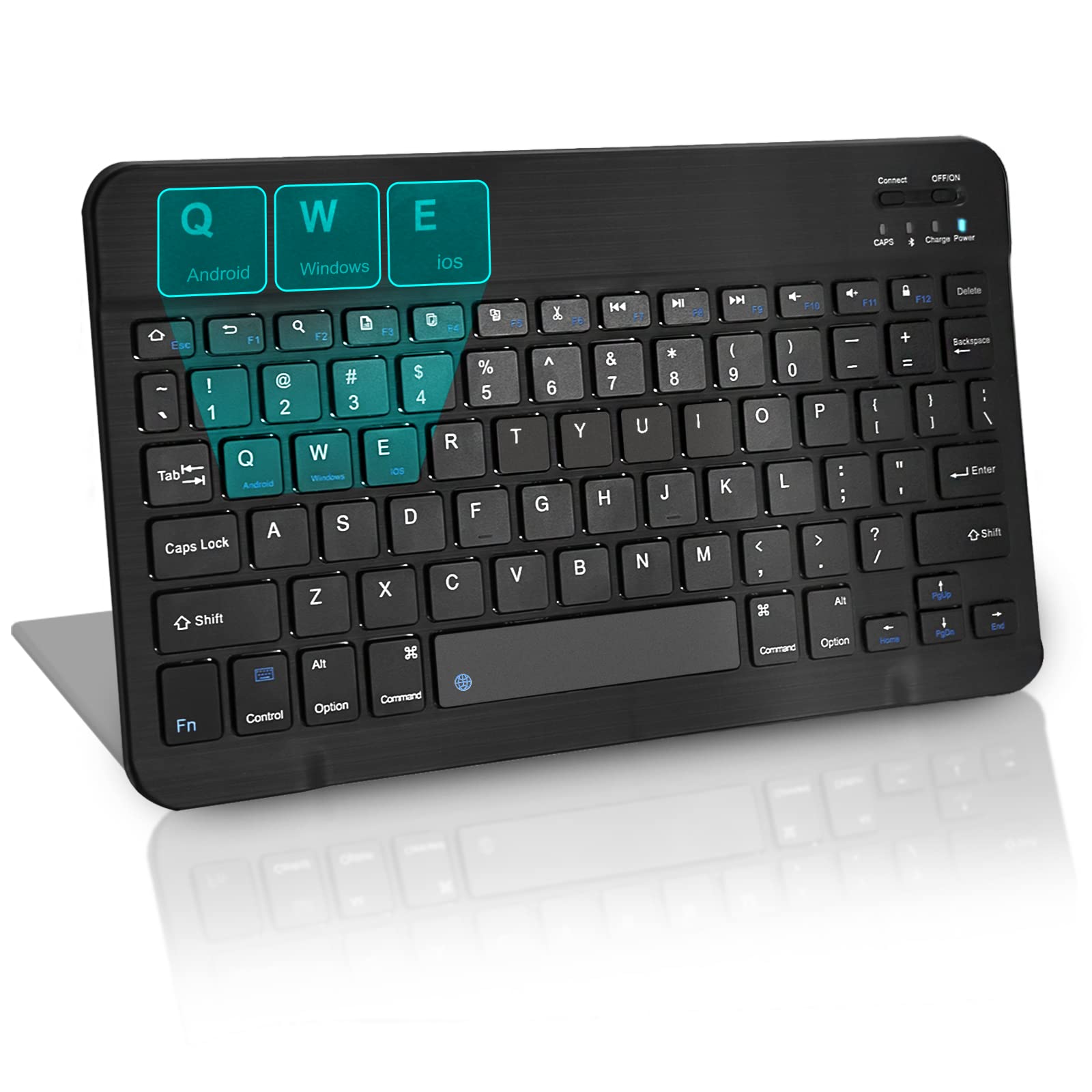 Ultra-Slim Bluetooth Keyboard for iPad 10th Generation | Rechargeable Wireless Keyboard Compatible with iPad 10.2 (9th/8th/7th Gen), iPad Pro 13/12.9/11 Inch, iPad Air 6th/5th Gen, iPhone & MacBook | Perfect for Home Office, Travel & Coffee Shop Typing (Black)