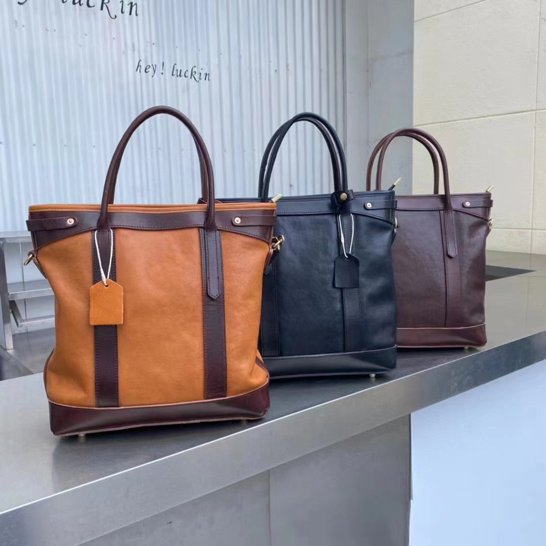 Premium Italian Leather Work Tote Bag for Women - Professional Office Briefcase & Laptop Bag - Stylish Business Handbag for Commuting, Meetings & Travel