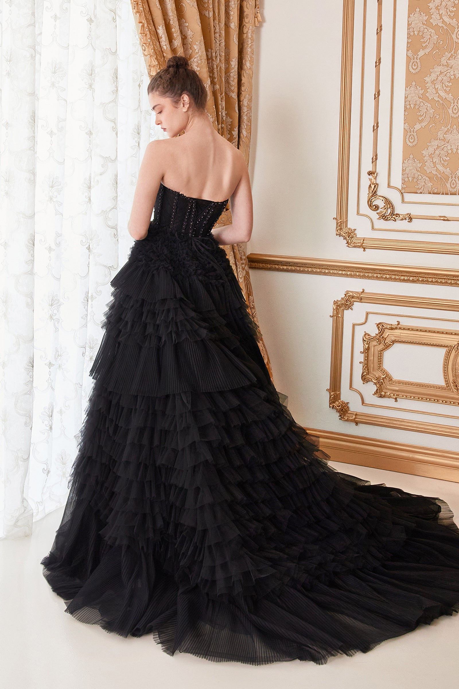 Andrea & Leo A1017 Corset Princess Ruffle Tulle Ball Gown - Elegant Prom Dress for Weddings, Quinceañeras & Formal Events