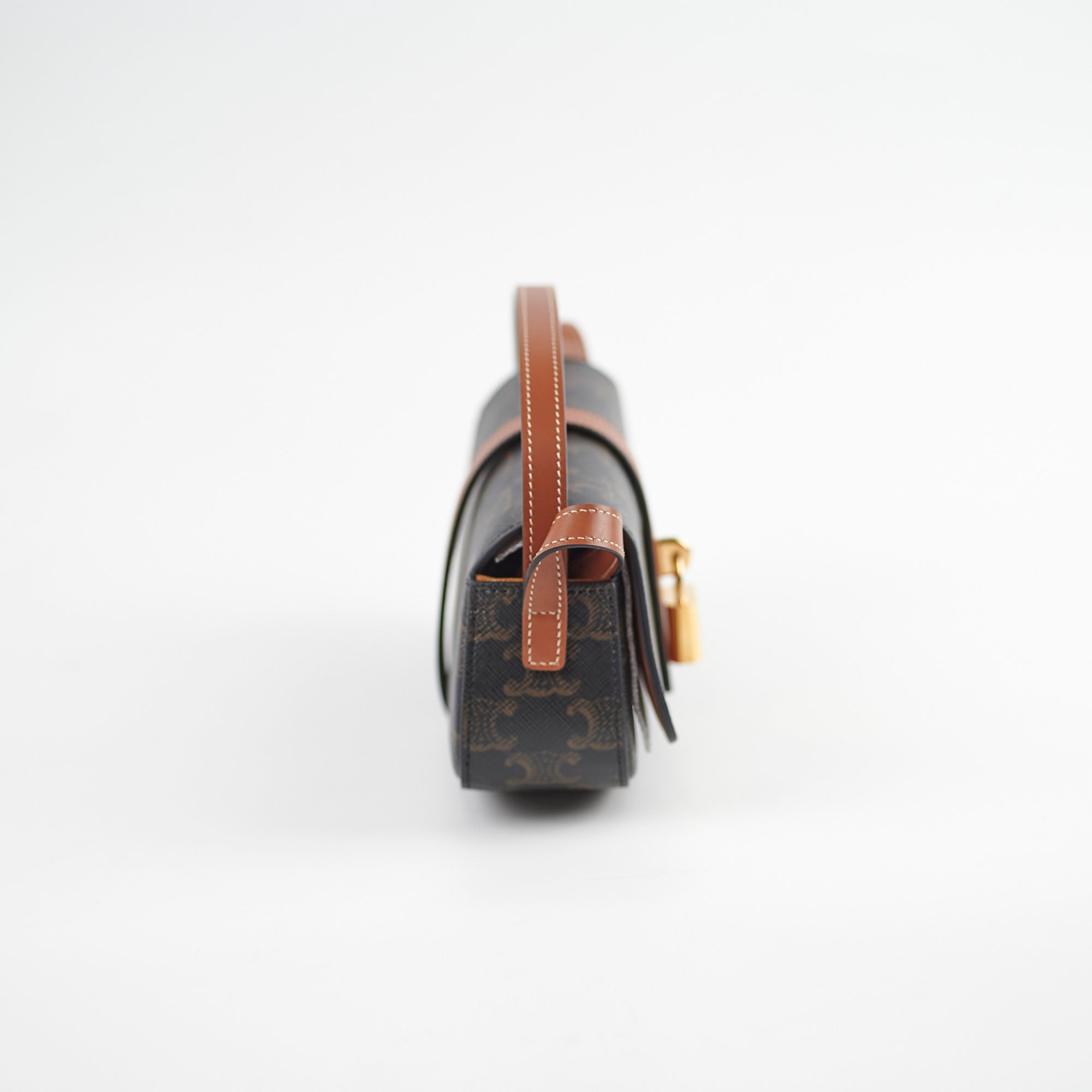 Celine Leather Clutch Bag with Strap - Tan Crossbody Purse for Women | Perfect for Evening Parties, Travel & Everyday Use
