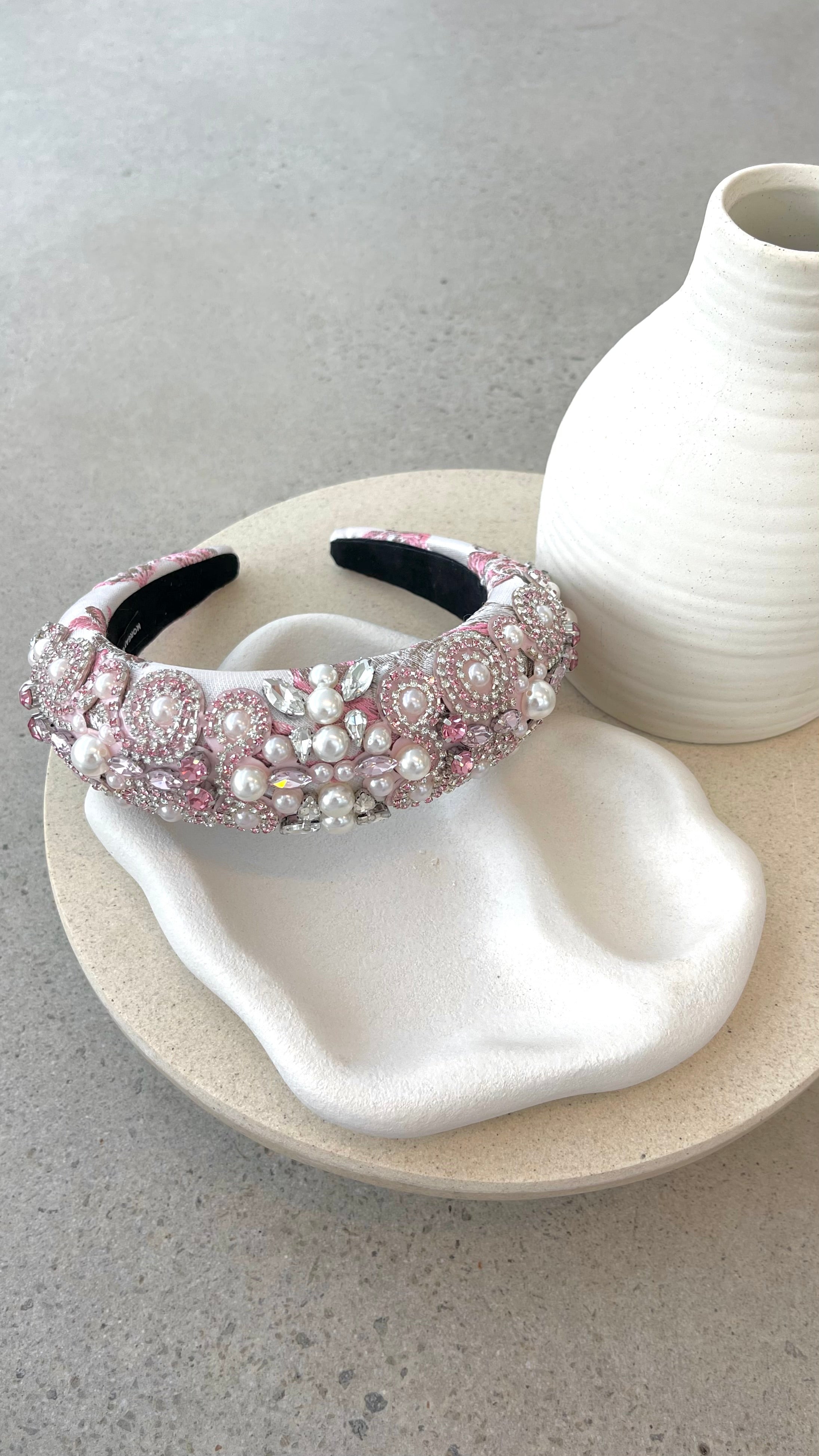 Anna Headband for Women - Soft Stretchy Pink Hair Band for Workouts, Yoga & Everyday Wear