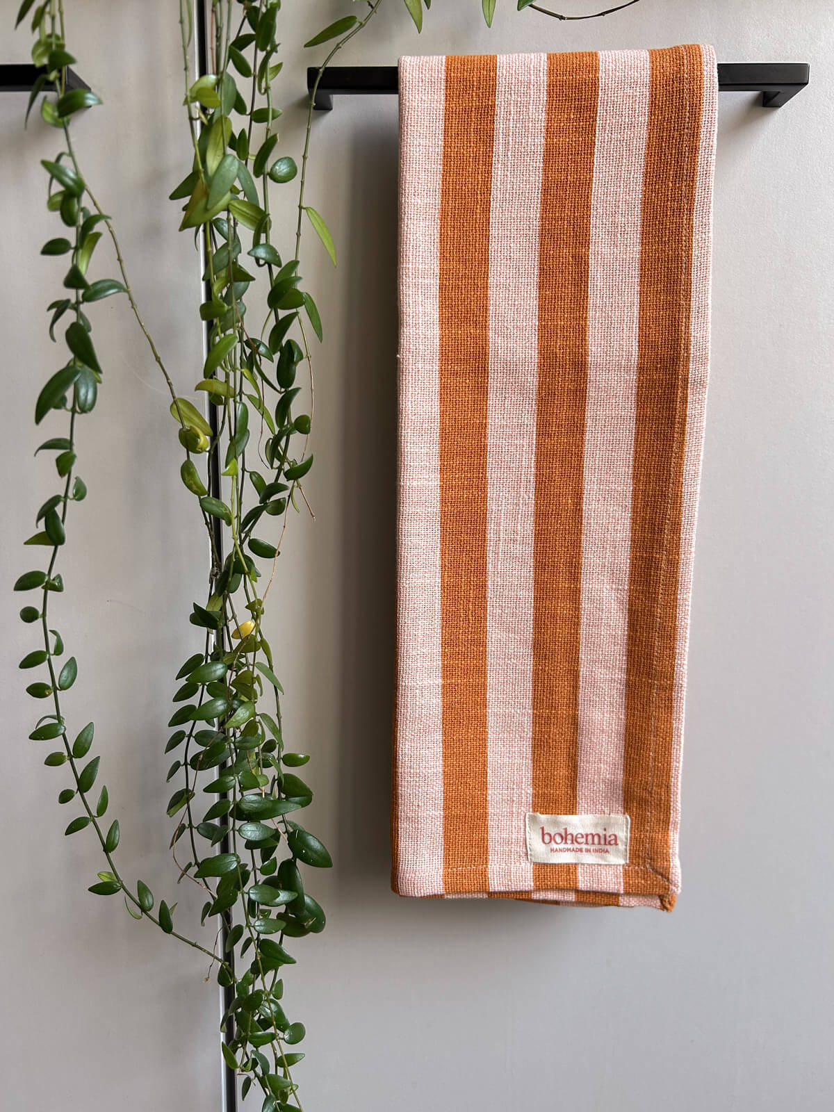 Jaipur Stripe Tea Towel - Premium Cotton Kitchen Towel with Pink City Design | Perfect for Drying Dishes, Decorating Kitchen & Gift Giving