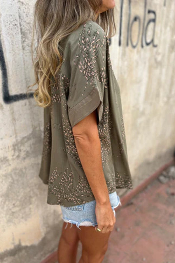 Stylish Short Sleeve Casual Shirt with Unique Print Lapel - Perfect for Summer Outings & Beach Vacations