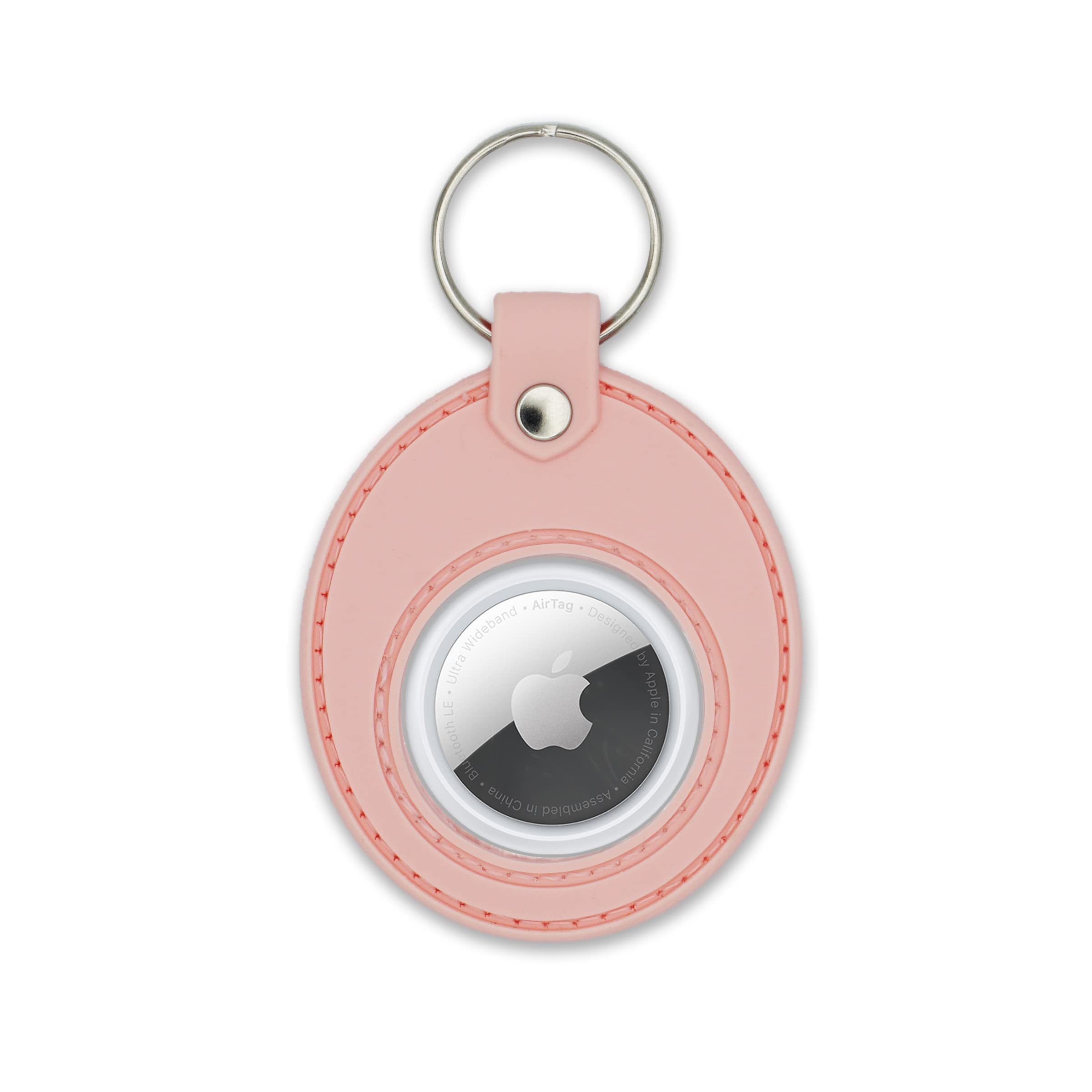 Sobriety Coin Holder Keychain - Displays Both Sides of AA Medallions, Recovery Tokens & Apple AirTag - Waterproof Scratchproof Soft Silicone Key Ring for 12 Step Programs - Perfect for AA Meetings, NA Recovery & Personal Motivation (Pink)