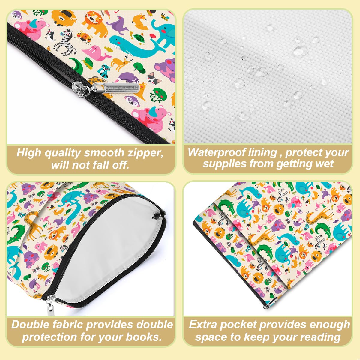 Cute Animal Book Sleeve Cover - Perfect Gift for Women, Book Lovers & Animal Lovers - Ideal for Christmas, Birthday, Graduation - Great for Book Club, Sister, BFF & Bestie Gifts - Protects Books for Teen Girls - Use for Reading, Travel & School