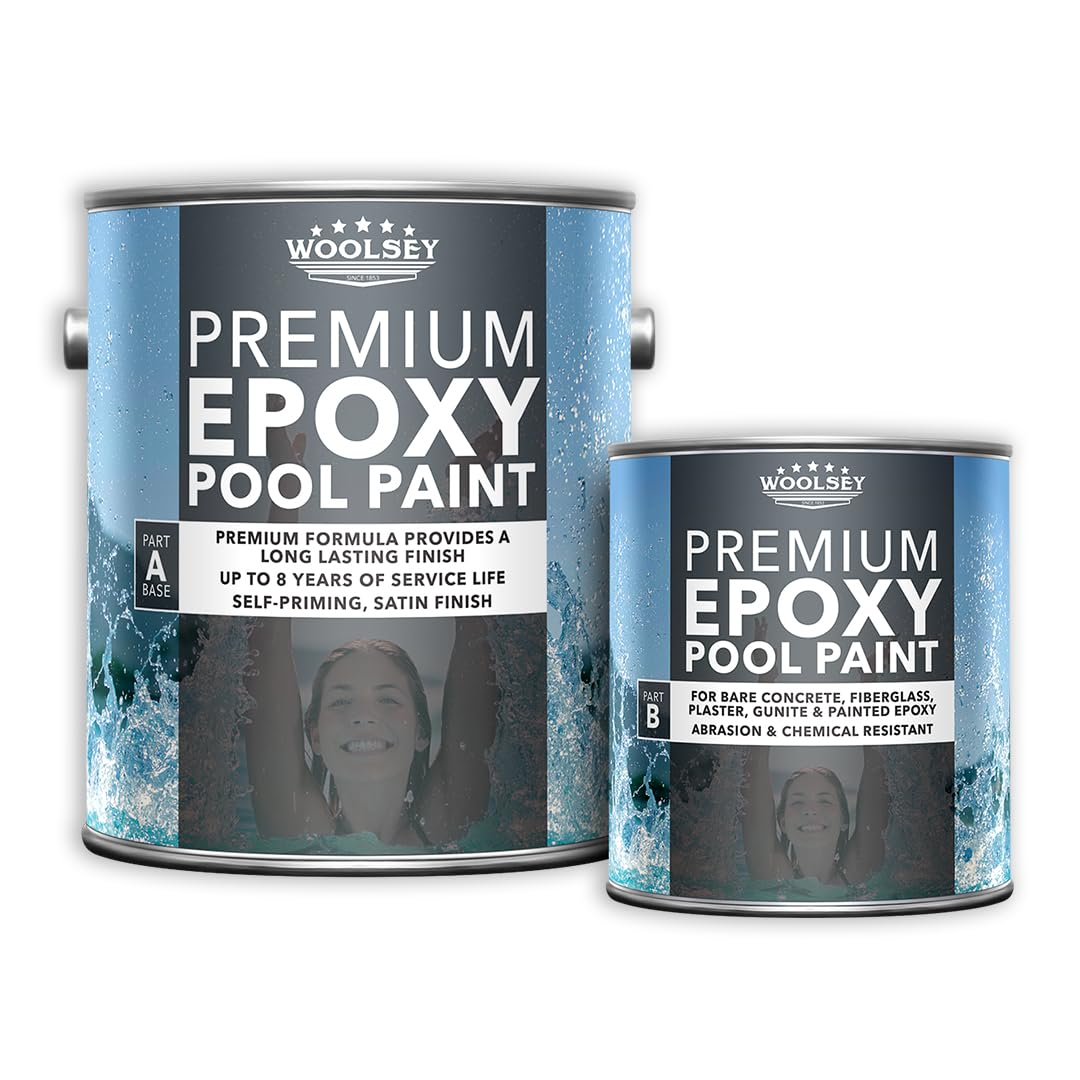WOOLSEY Premium Epoxy Pool Paint - Durable Swimming Pool Coating for Concrete & Gunite Pools | Perfect for Pool Resurfacing, Renovation & Waterproofing
