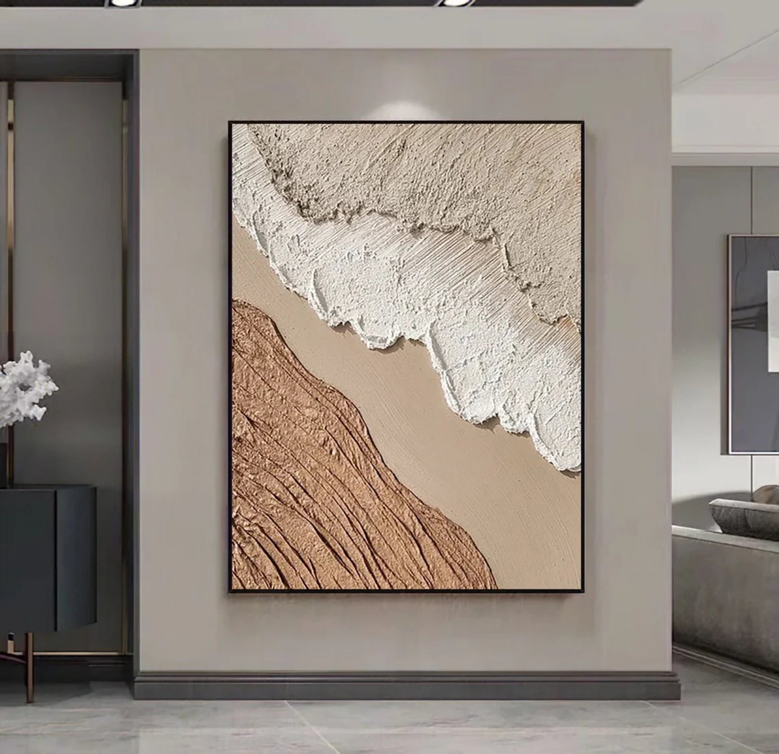 Beige & Brown Abstract Wall Art Print #BB141 - Modern Home Decor for Living Room, Bedroom & Office