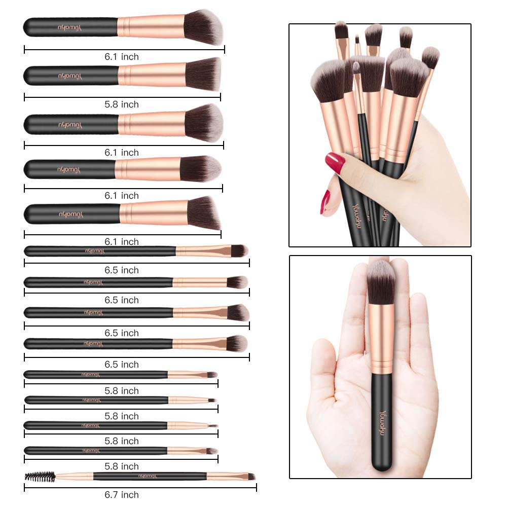DAXSTAR 14-Piece Professional Makeup Brush Set - Synthetic Eyeshadow, Blending, Powder, Liquid & Cream Face Brushes | Cruelty-Free Vegan Cosmetic Kit for Flawless Makeup Application (Perfect for Daily Use, Travel & Professional Makeup Artists)