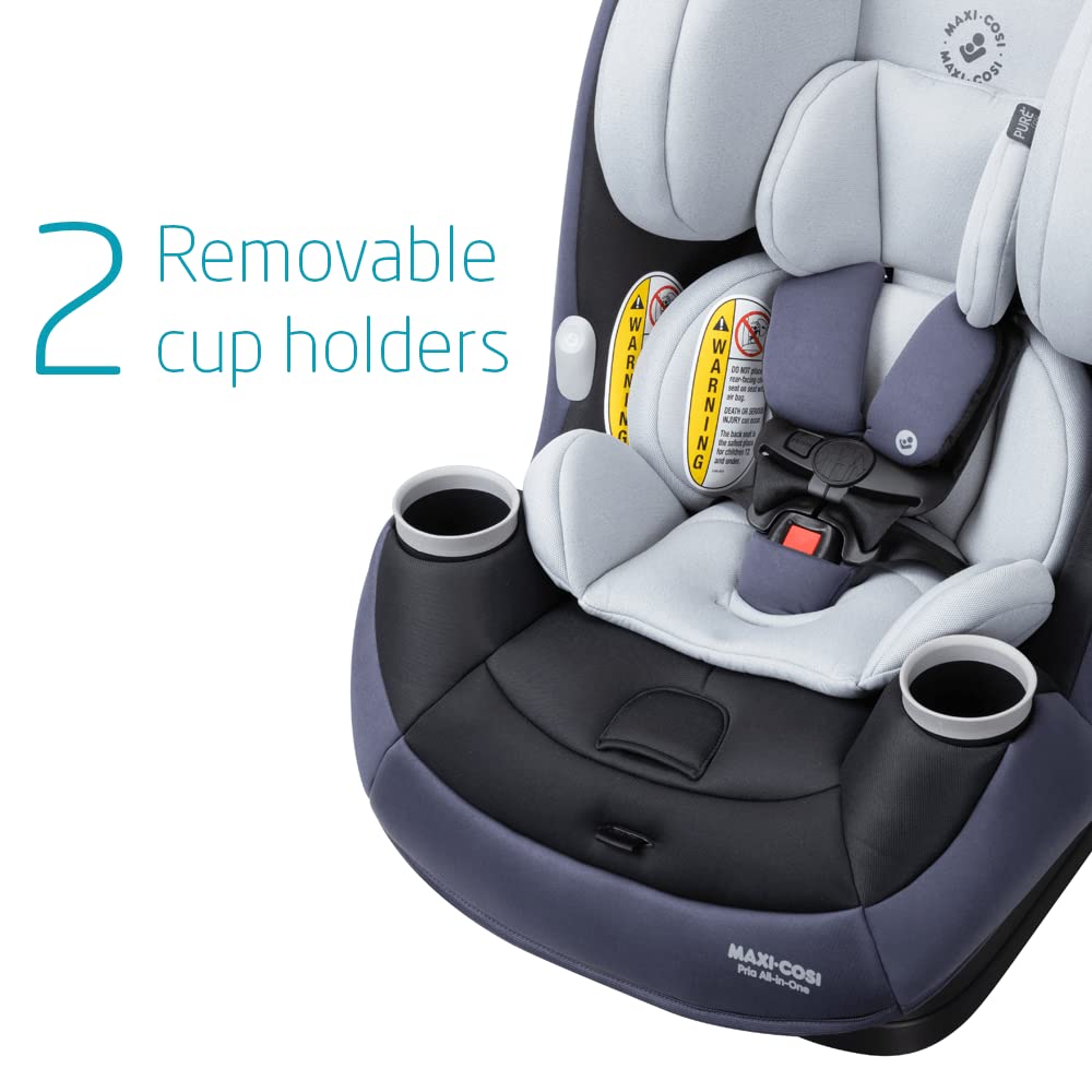 Maxi-Cosi Pria All-in-One Convertible Car Seat for Infants & Toddlers (4-100 lbs) - Rear Facing & Forward Facing with Booster Mode - Midnight Slate - Safe & Comfortable for Road Trips, School Runs & Family Travel