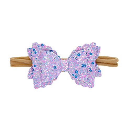 Adorable Sequin Bow Baby Headbands for Girls – Stretchy Elastic Hair Bands with Handmade Bows | Perfect for Birthday Parties, Photo Shoots & Everyday Wear